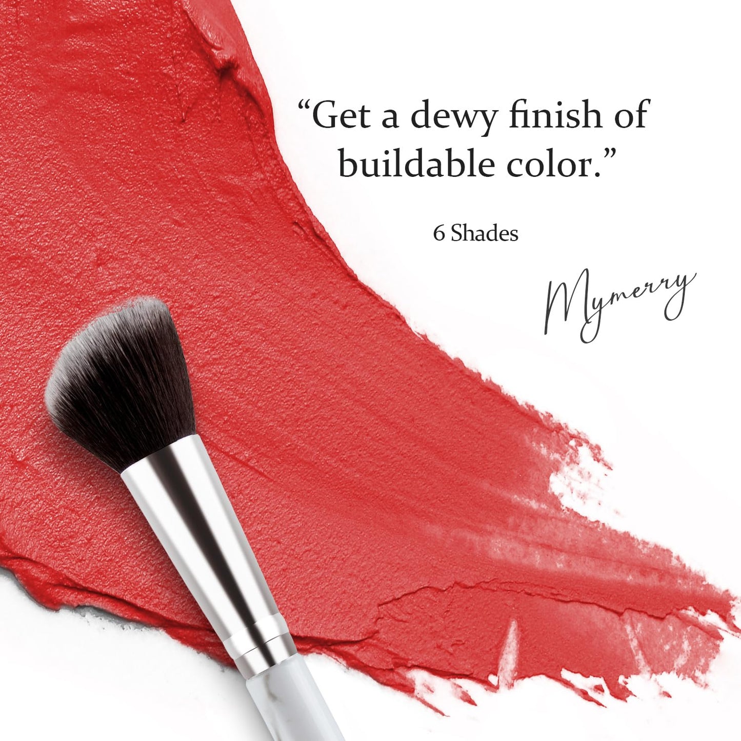 Blush Stick, Cream Blush for Cheeks and Lip Tint, Dewy Finish, Buildable & Blendable Color, Lightweight & Long-Lasting Formula | Salad Day-Coral & Angled Blush Brush（0.53fl.oz）