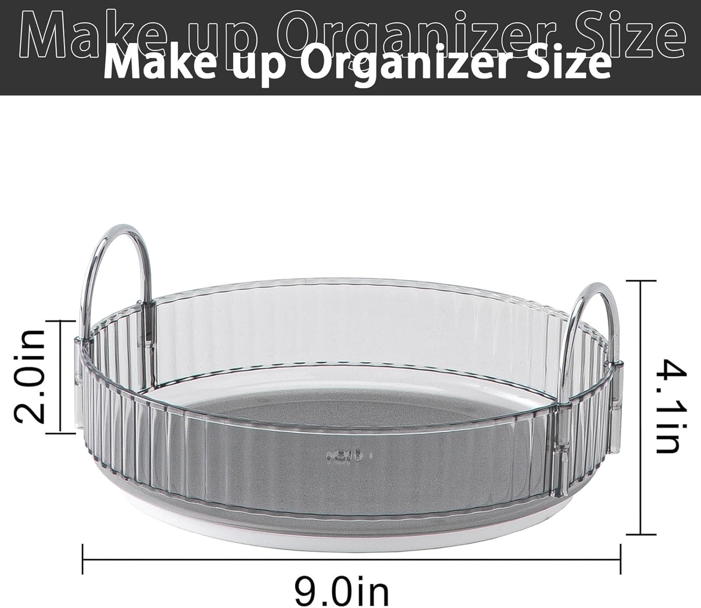 Rotating Makeup Organizer for Vanity, High-Capacity Skincare Clear Make Up Storage Perfume Organizers Cosmetic Dresser Organizer Countertop 360 Spinning (Gray, 1 Tier)