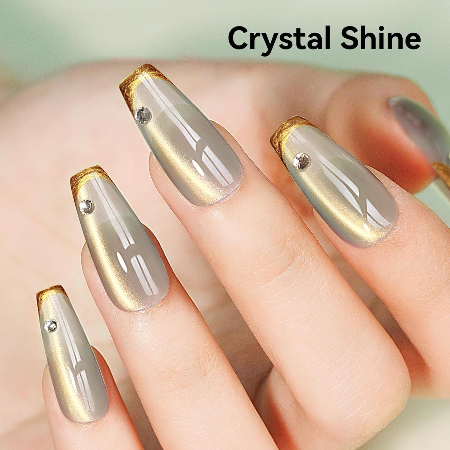 Cat Eye Nail Polish Glass Jelly Magnetic Gel Polish Smoothie Glitter Gloss Shine Holographic Celadon Color Velvet UV Gel Polish For Nail Art Manicure DIY At Home 12ml