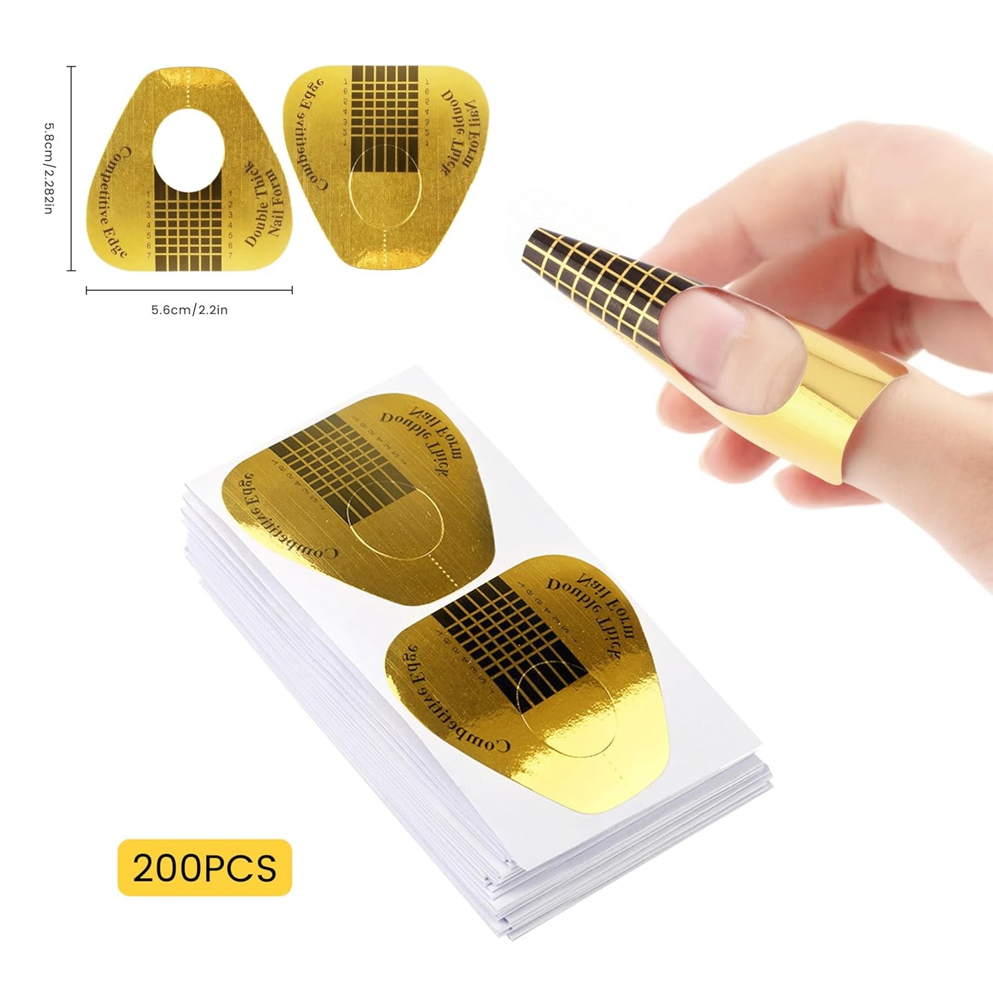 Nail Forms for Builder Gel 200pcs Nail Extension Forms Beautiful for DIY at Home Nail Forms for Acrylic Nails Create Long Lasting Gel Extensions Professional Nail Art Supplies