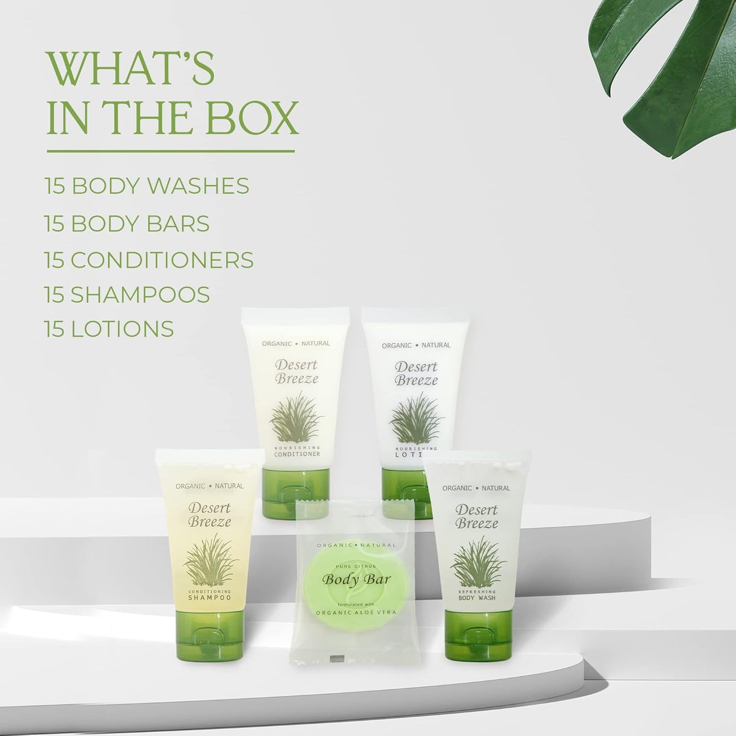 Desert Breeze | 1-Shoppe All-In-Kit | Hotel Size Amenities Set | Hotel/AirBnB/VRBO/Vacation Rental Soap Set | (75 pcs)