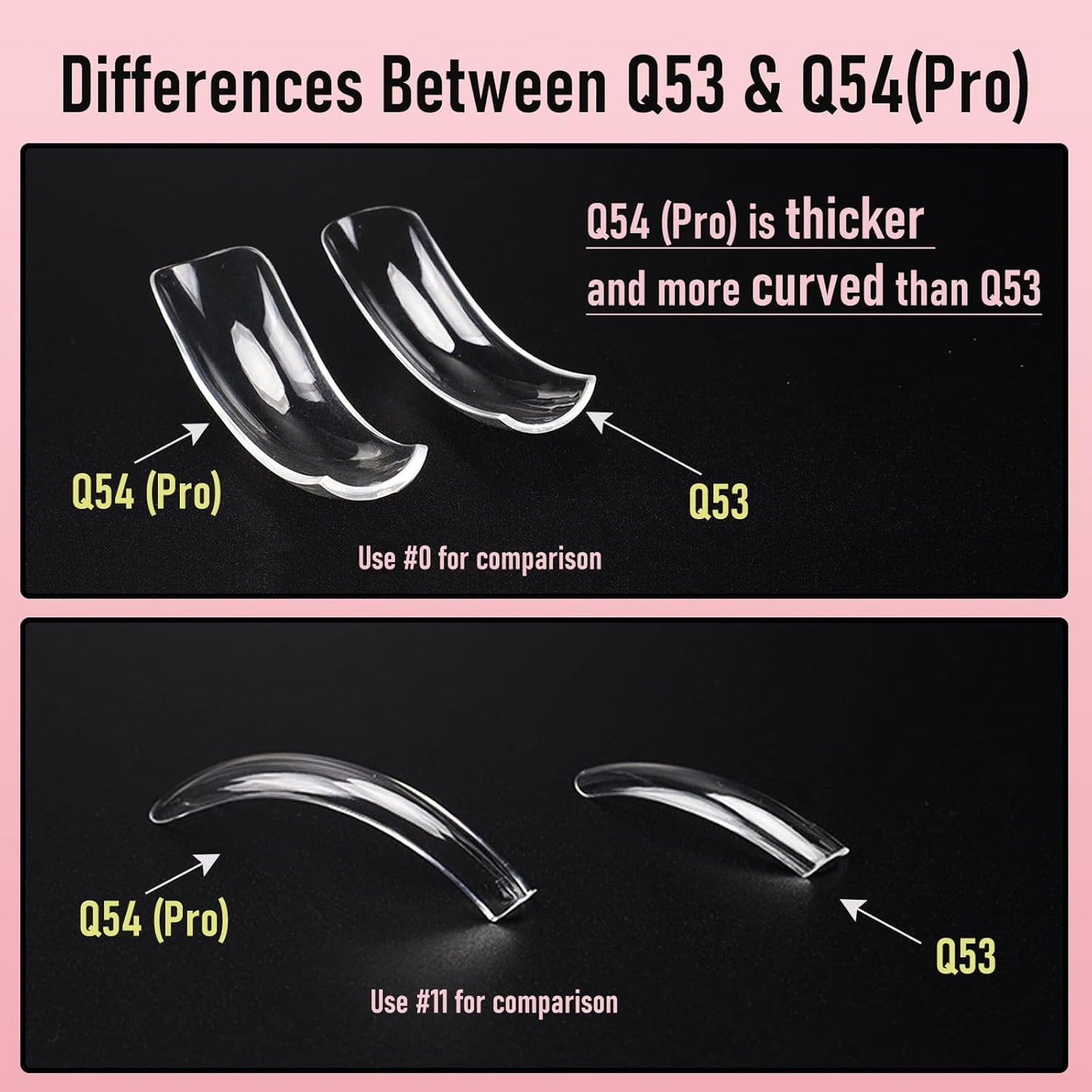 Curved Nail Tips Square Press on Full Cover Thicker Extra Curve Gel x Thick Long Acrylic Fake Nails, Clear Hard Gel French XXL False Nails for Nail Extension 12 Sizes 240 Pcs Q54 Pro