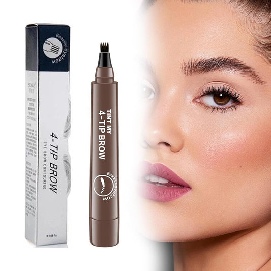 2025 Upgraded Magic Eyebrow Pencil for Women, Long-Lasting Ultra-Fine Tip Waterproof Eye Brow Pencils with 4 Fork, Smudge-Proof Natural Brow Makeup for Women - Light Brown