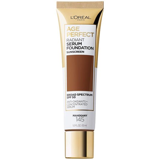 L'Oreal Paris Age Perfect Radiant Serum Foundation with SPF 50, Mahogany, 1 Ounce