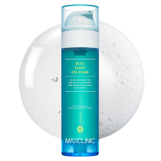 [K-Beauty] Blue Tansy Oil to Foam - All-in-One Korean Face Wash OilBased Foaming Facial Cleanser - Excess Sebum & Oil Control - Makeup Deep Cleansing Oil for All Skin Types (3.88 fl oz)