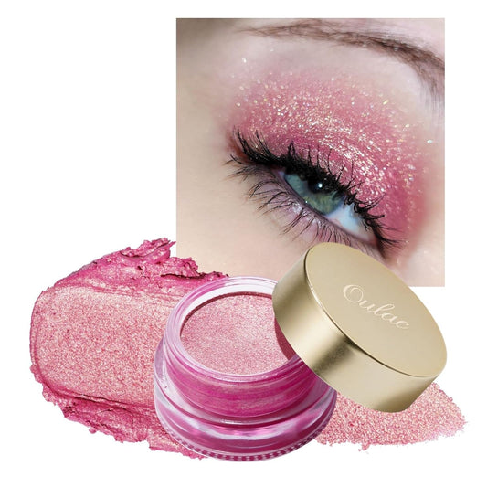 Oulac Pink Eyeshadow Glitter Eyeshadow Highly Pigmented Waterproof & Long Lasting Crease-Free Moisturizing Smooth Formula, Shimmer Glitter Eye Makeup. 6g (10)