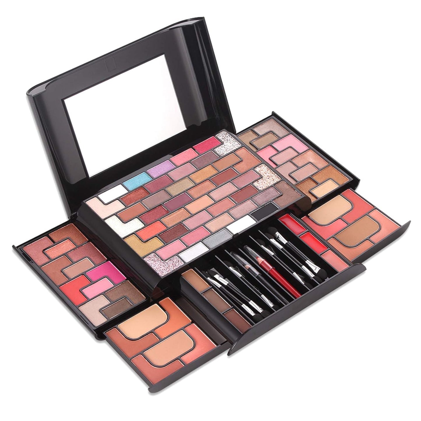98 Colors All in one Makeup Gift Set Holiday Birthday Beauty Cosmetic Essential Starter Bundle Include 68 Eyeshadow Palette, 8 Blush, 4 Compact Powder, 3 Lipstick, Eyebrow Pencil, Lip Liner