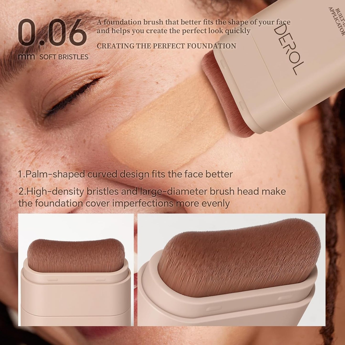 Multi-Use Foundation Stick Makeup with Brush,High Coverage Blendable Lightweight Contour Stick,Waterproof Flawless Natural Finish Creamy Foundation Makeup,Longwear Face Makeup Stick(#1)