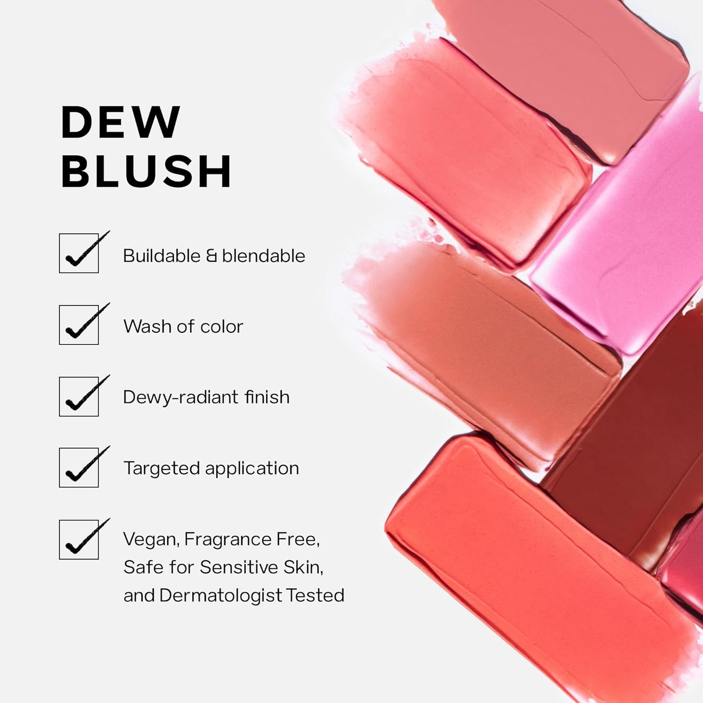 Saie Dew Liquid Blush for Cheeks - Hydrating Cream Blush Stick with a Blendable + Buildable Formula - Skincare Infused Dewy Cheek Tint for a Natural Flush - Glowy Makeup Essential - Hottie (.40 oz)