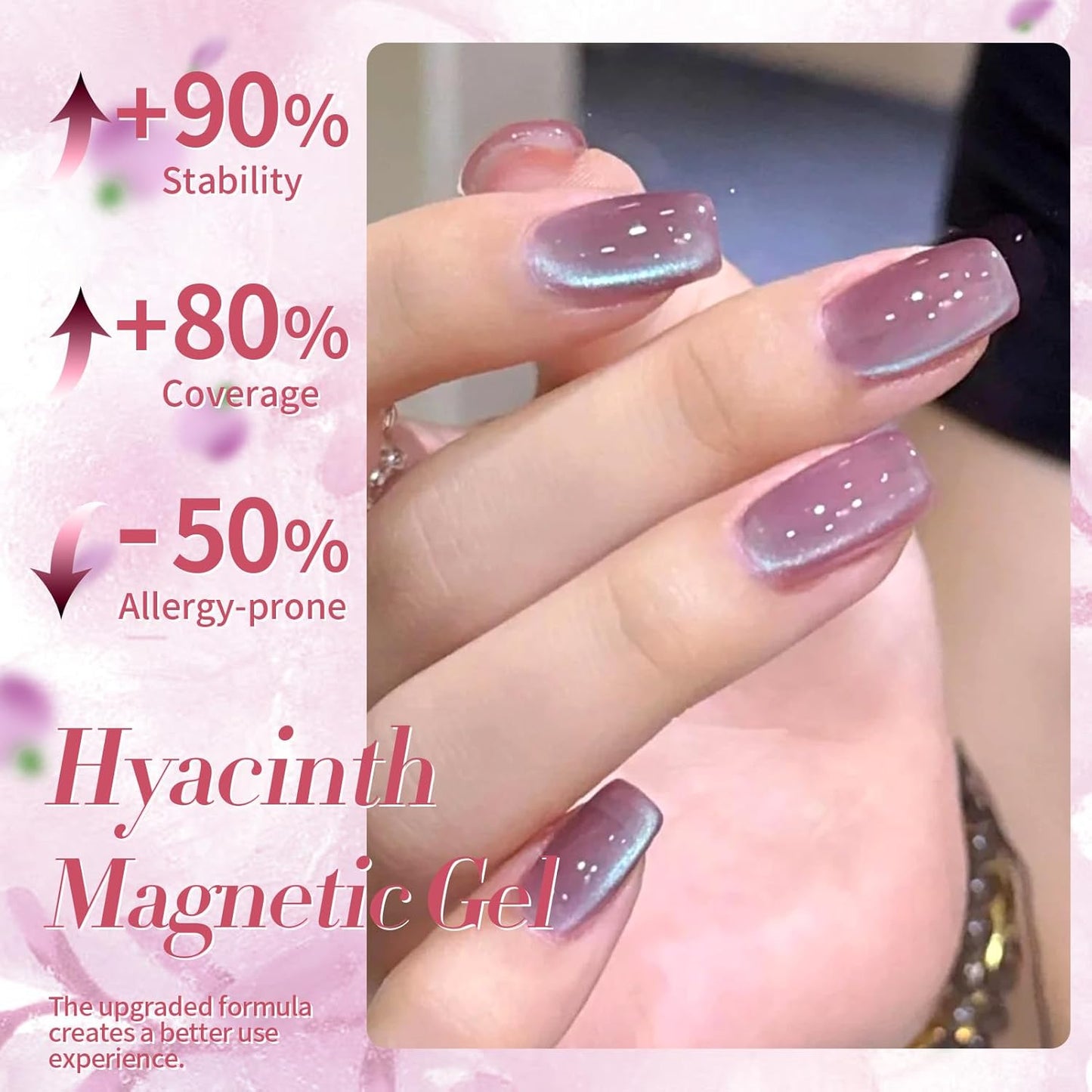 BORN PRETTY Cat Magnetic Eye Gel Nail Polish,Hyacinth Purple Jelly Glass Magnetic Gel Polish,Glitter Soak Off Nail Art Salon Manicure Home Gift 15ml