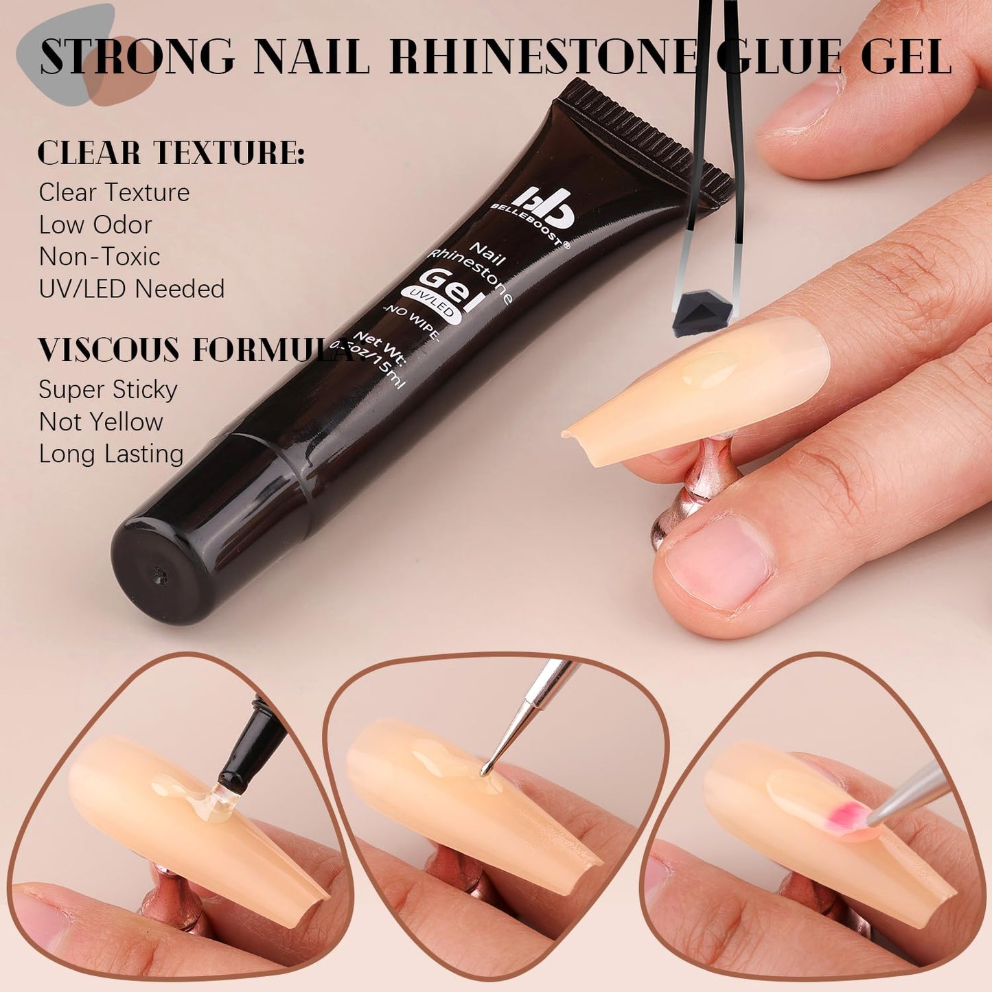 3220Pcs Black Glass Nail Rhinestones 120Pcs Multi Shapes Flatback Nail Gems + 3100Pcs 1.5-4mm Round Crystal with Rhinestones Glue Gel, Manicure Nail Charms Diamond Gemstones for Nail Art