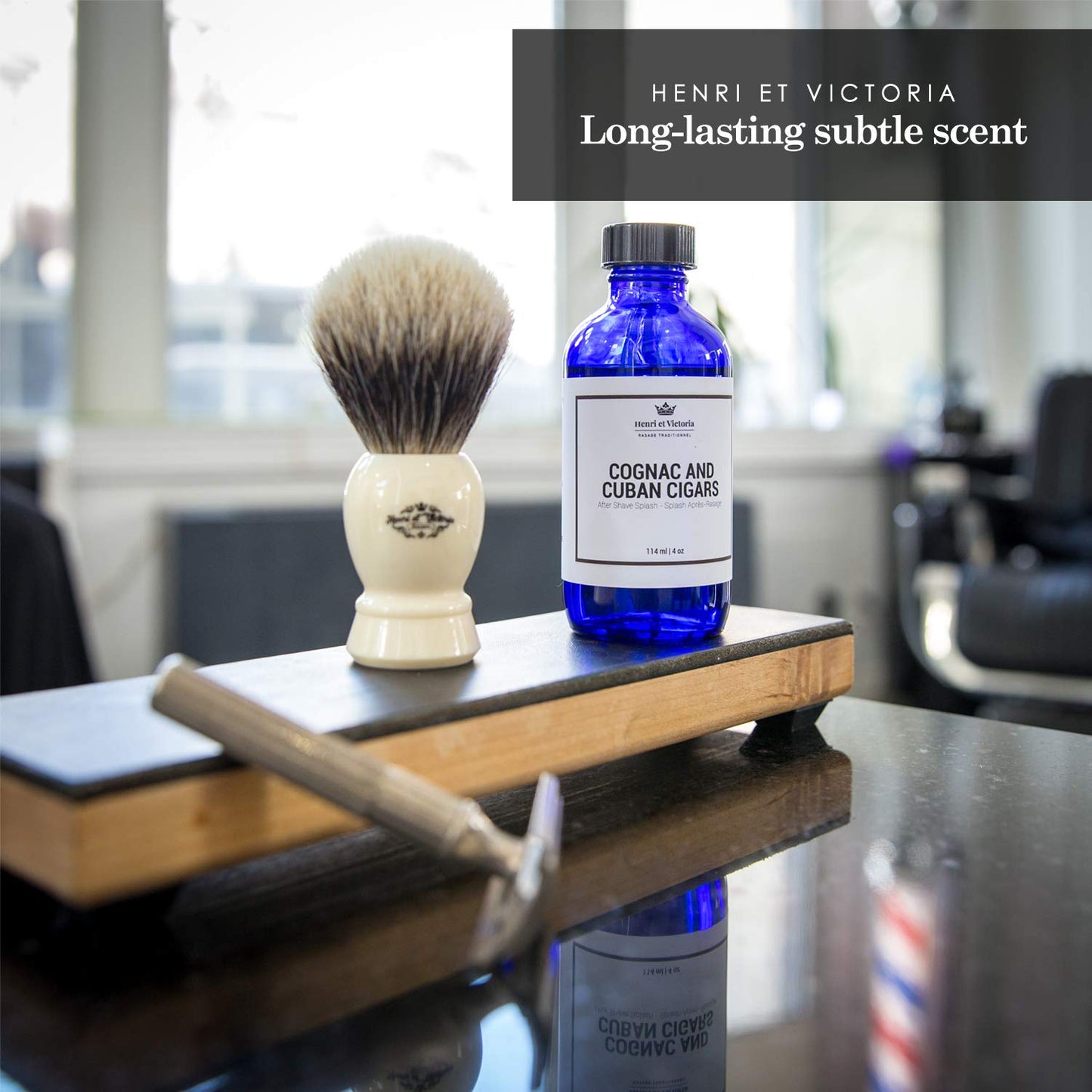 Aftershave Splash For Men l Canadian Made by A Skilled Artisan l Moisturize and Soothe the Skin 114 ml (4 oz) (Cognac and Cuban Cigars Fragrance)