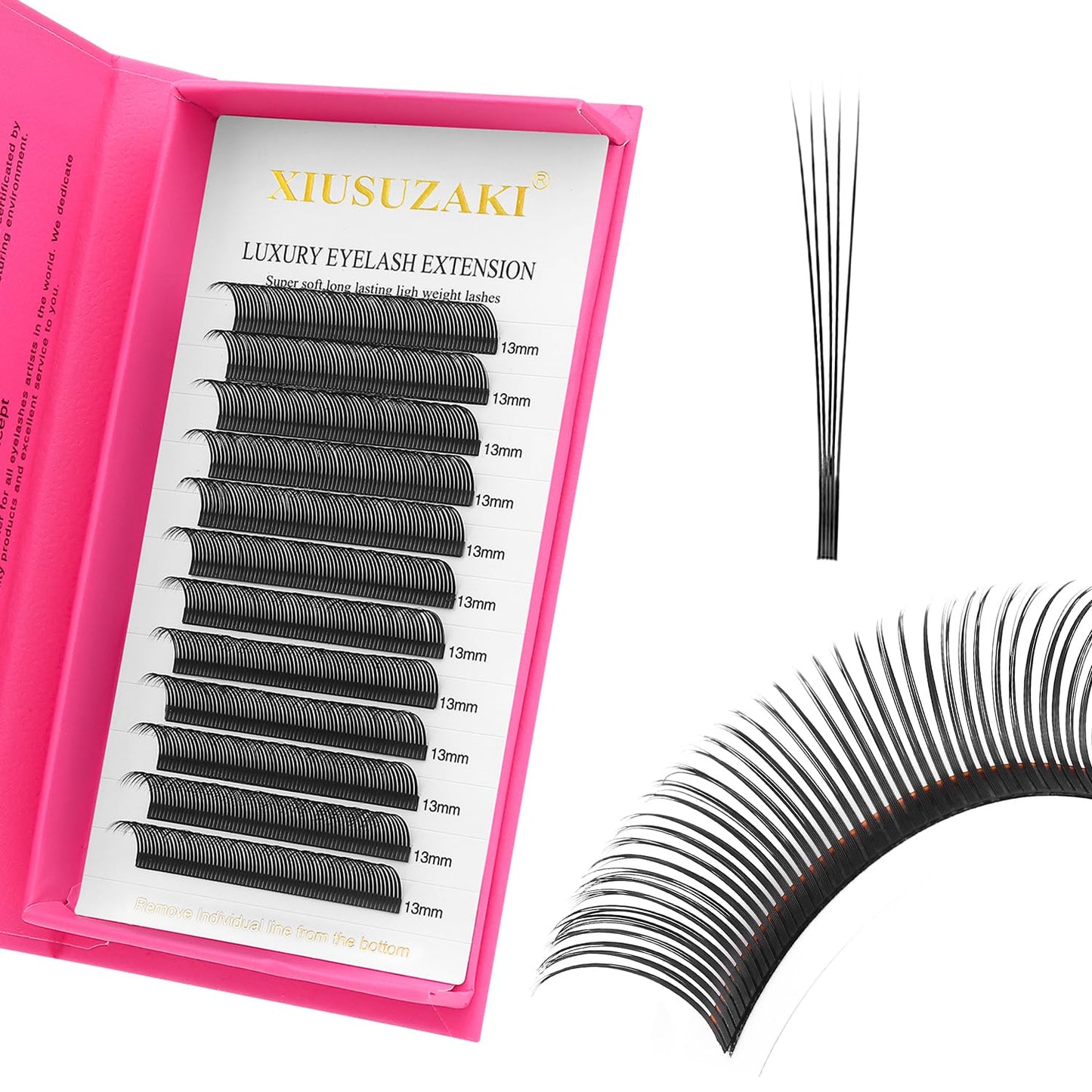 5D Flower Lash Extensions Spikes Lashes 0.07 Matte Black C Curl Lashes 12mm Volume Eyelash Extension Lash Trays Professional Use(5D Flower,0.07-C,12mm)