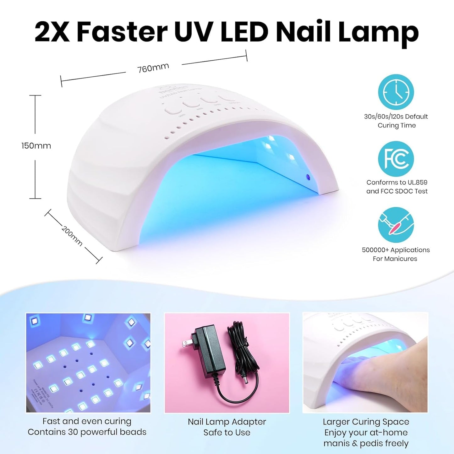 Beetles Gel Nail Polish Kit with U V Light, 100 Colors Gel Polish 133 Pcs Nail Stuff Kit for All Seasons with Base and Matte&Glossy Top Coat Infinite Inspirations Soak Off Gifts for Women Girls Teen