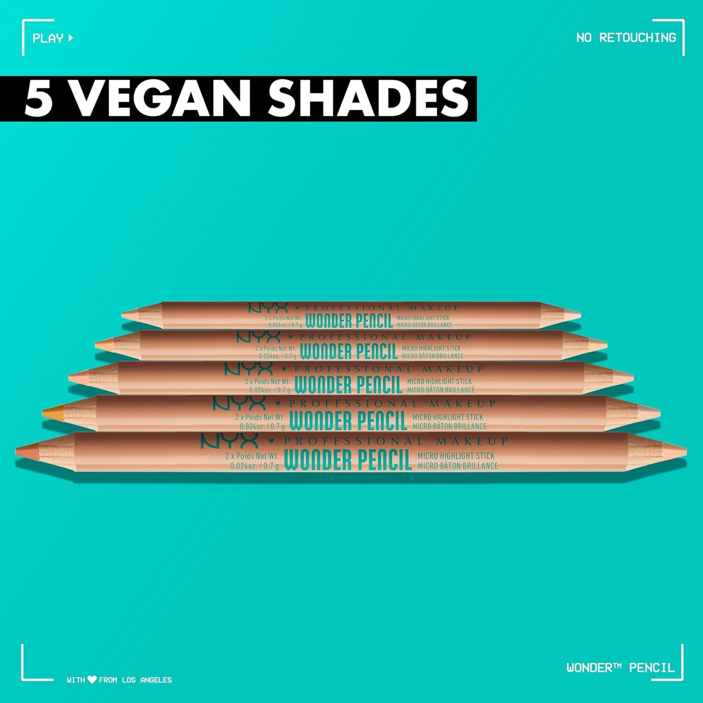 NYX PROFESSIONAL MAKEUP Wonder Pencil, Multi-Use Micro Highlighter & Concealer Stick - Medium Peach