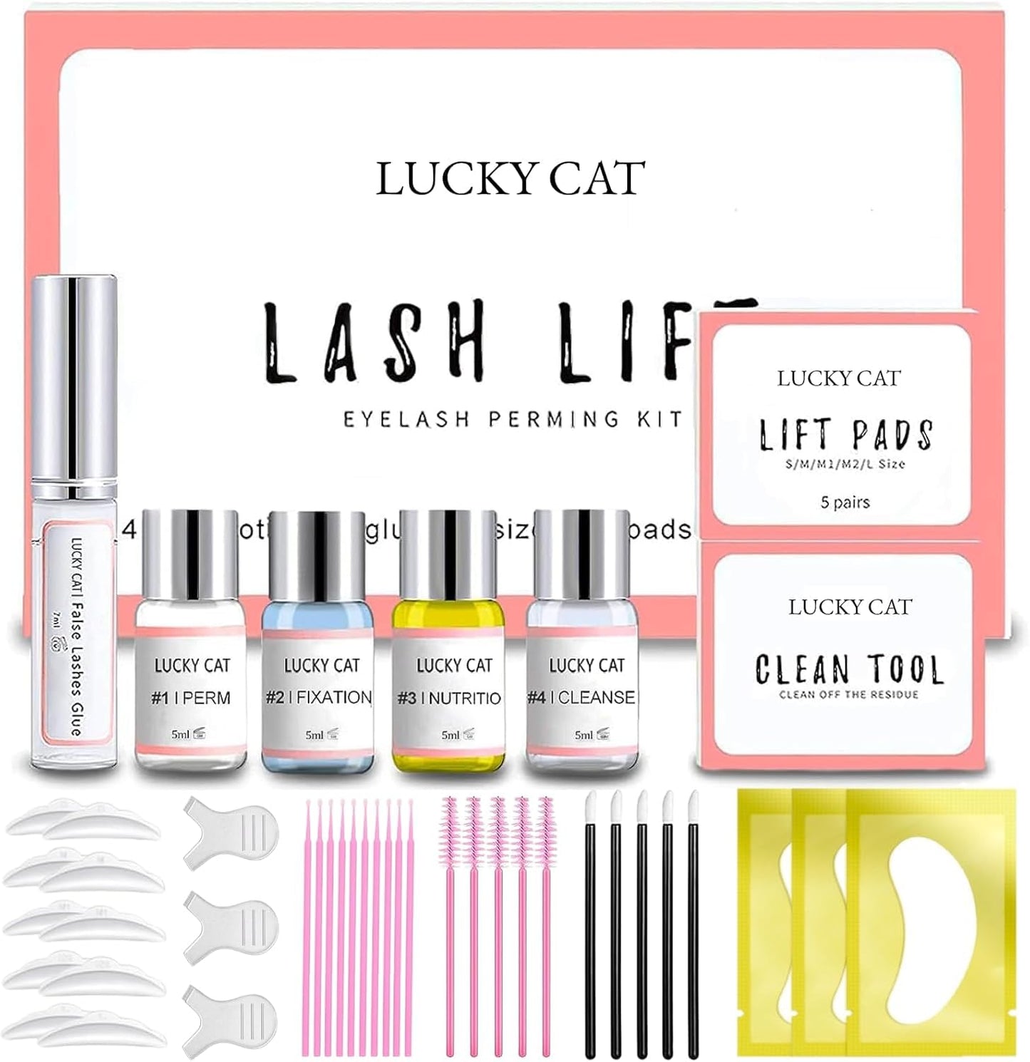 2025 Lash Lift Kit, Professional Eyelash Perm Kit, Easy for Beginner Achieve Curling and Lifting Lash, Suitable for Salon & Home DIY