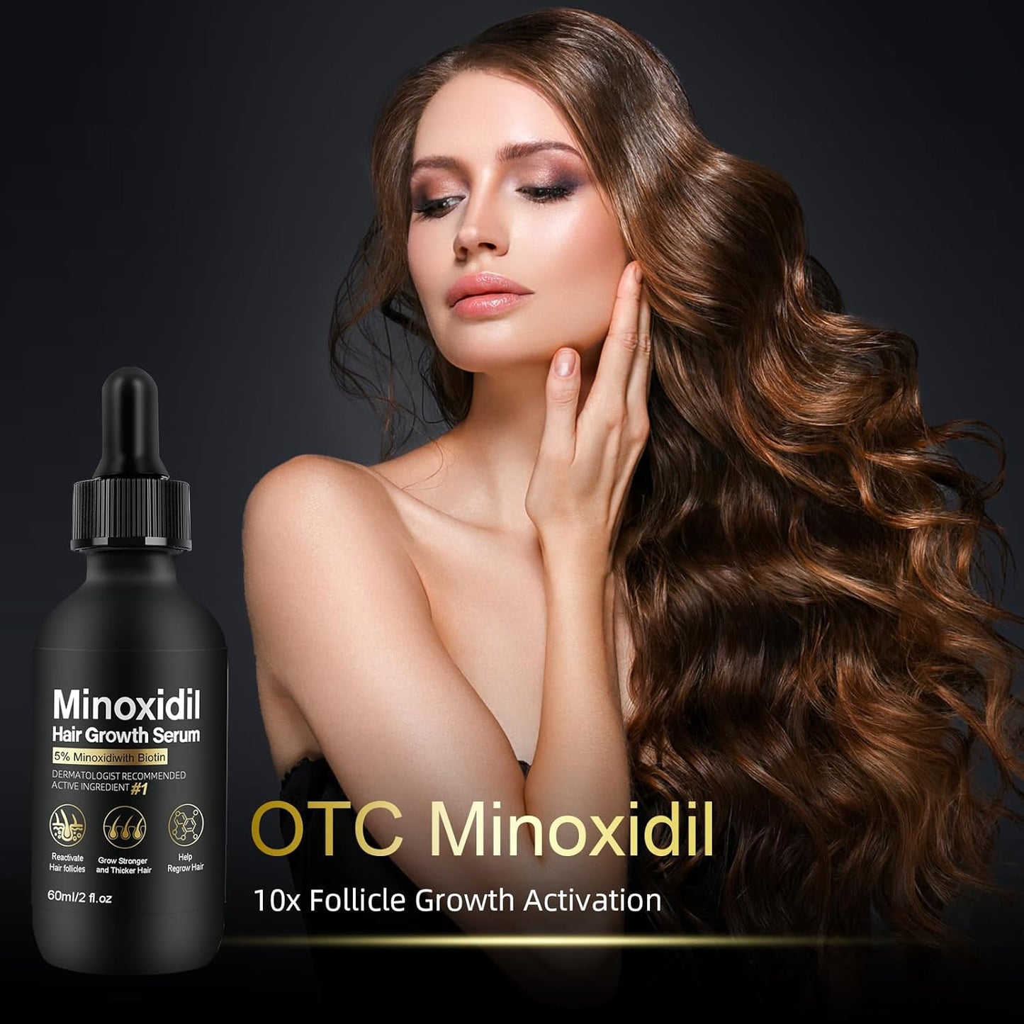 5% Minoxidil for Women Hair Growth - Hair Regrowth Treatment for Men and Women - Minoxidil Hair Growth Serum for Fuller, Thicker Hair