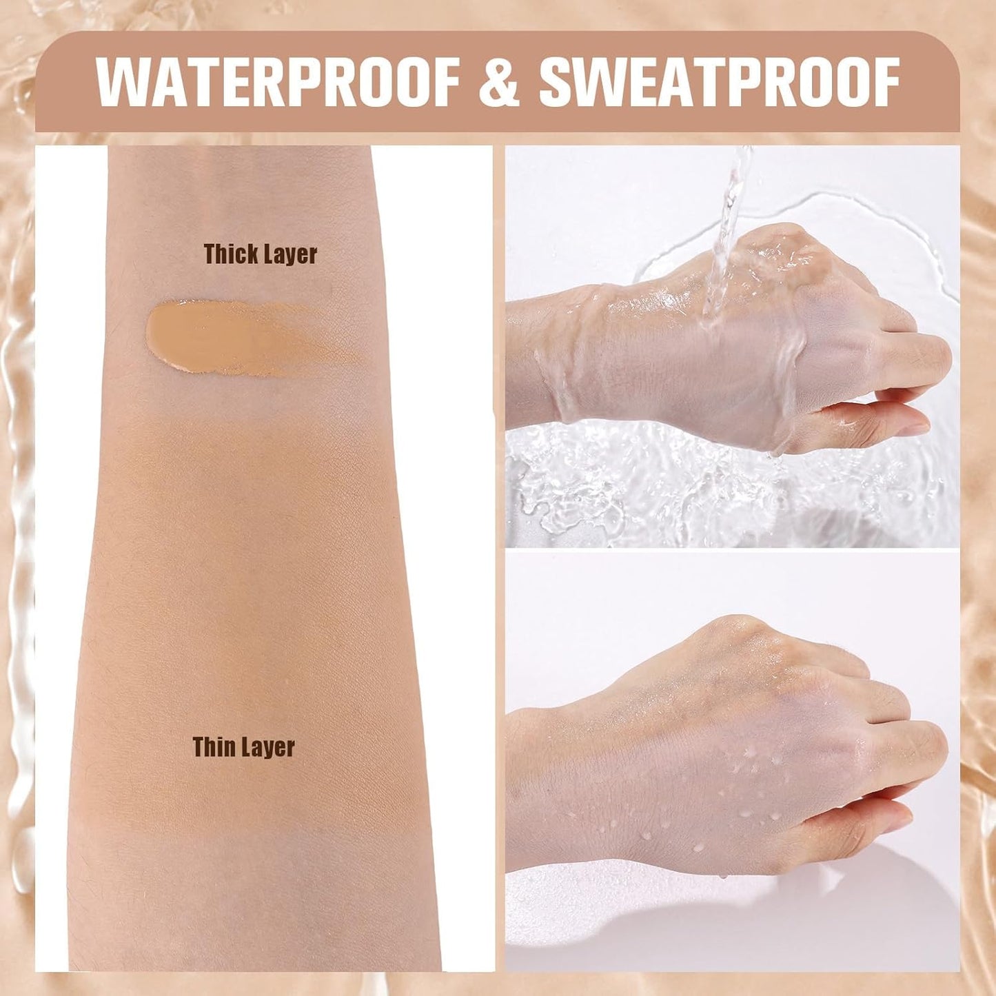 UCANBE Matte Liquid Foundation Makeup, Medium to Full Coverage Waterproof Longwear Serum Cream Foundation for Combination & Oily Mature Skin, Lightweight Hydrating & Nourishing, Soft Tan, 1 fl. oz.