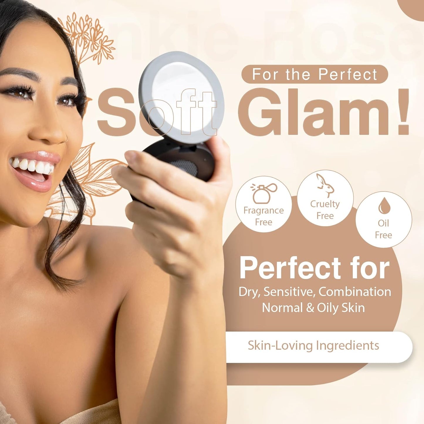 Frankie Rose Cosmetics Powder Foundation – Full Coverage Face Powder For Pores & Imperfections, Evens Out Skin Tone & Shine-Control | 58 Grams (Bronze)