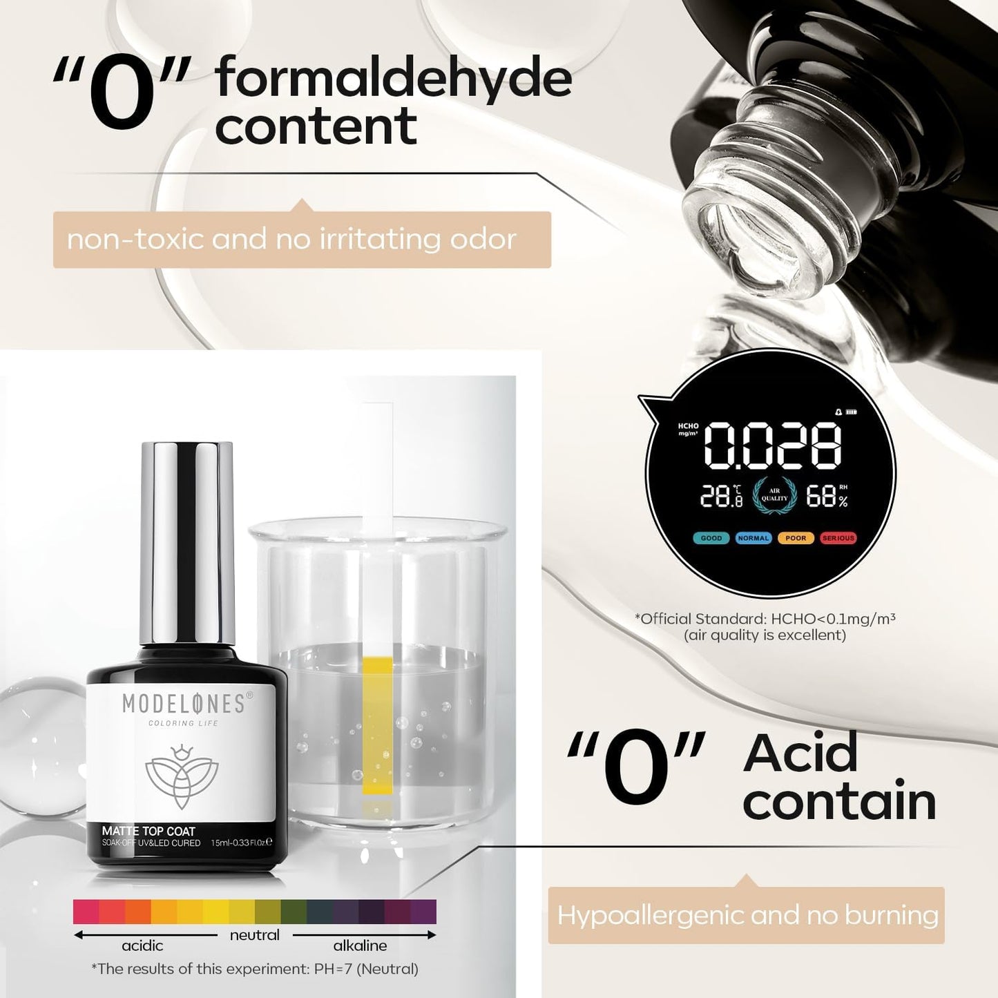 modelones Matte Gel Nail Polish Top Coat, 15ml No Wipe Top Coat Summer Gel Nail Polish Soak Off Powder-Resist Matte Finish Long Lasting DIY Gift Home Nail Salon