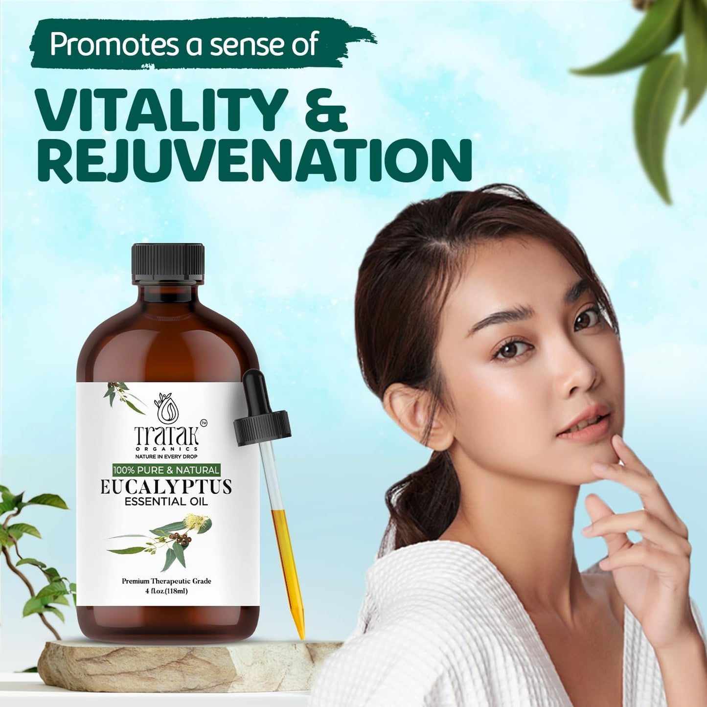 100% Pure Natural Undiluted Eucalyptus Essential Oil (4oz) Premium Therapeutic Grade Aromatherapy