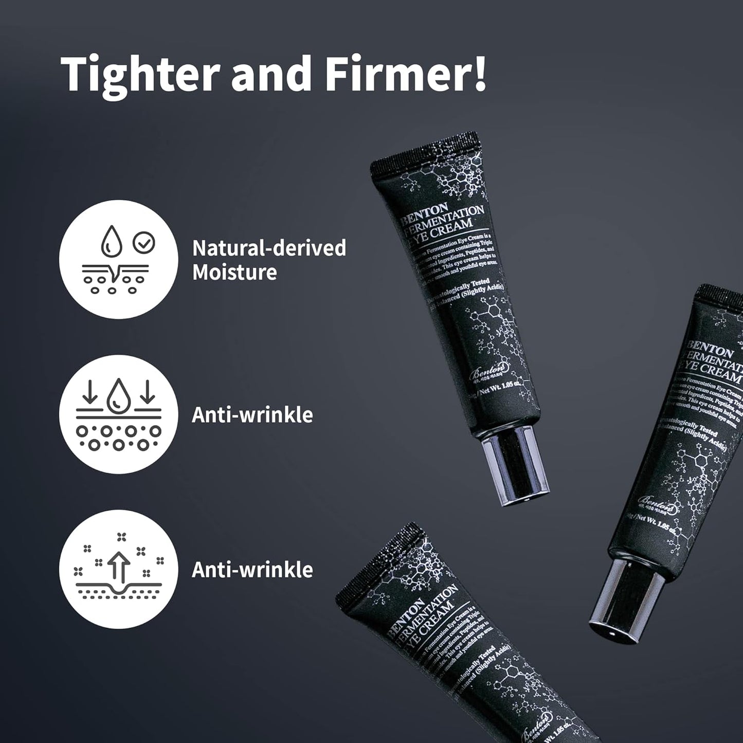 BENTON Fermentation Eye Cream New Version (1.05 oz.) - Galactomyces & Bifida Ferment Anti-Wrinkle Eye Treatment Cream, Dark Circles & Puffiness & Under Eye Bags