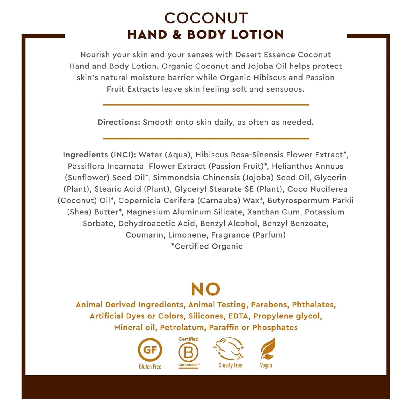 Desert Essence Organic Coconut Hand and Body Lotion 8 fl. oz.