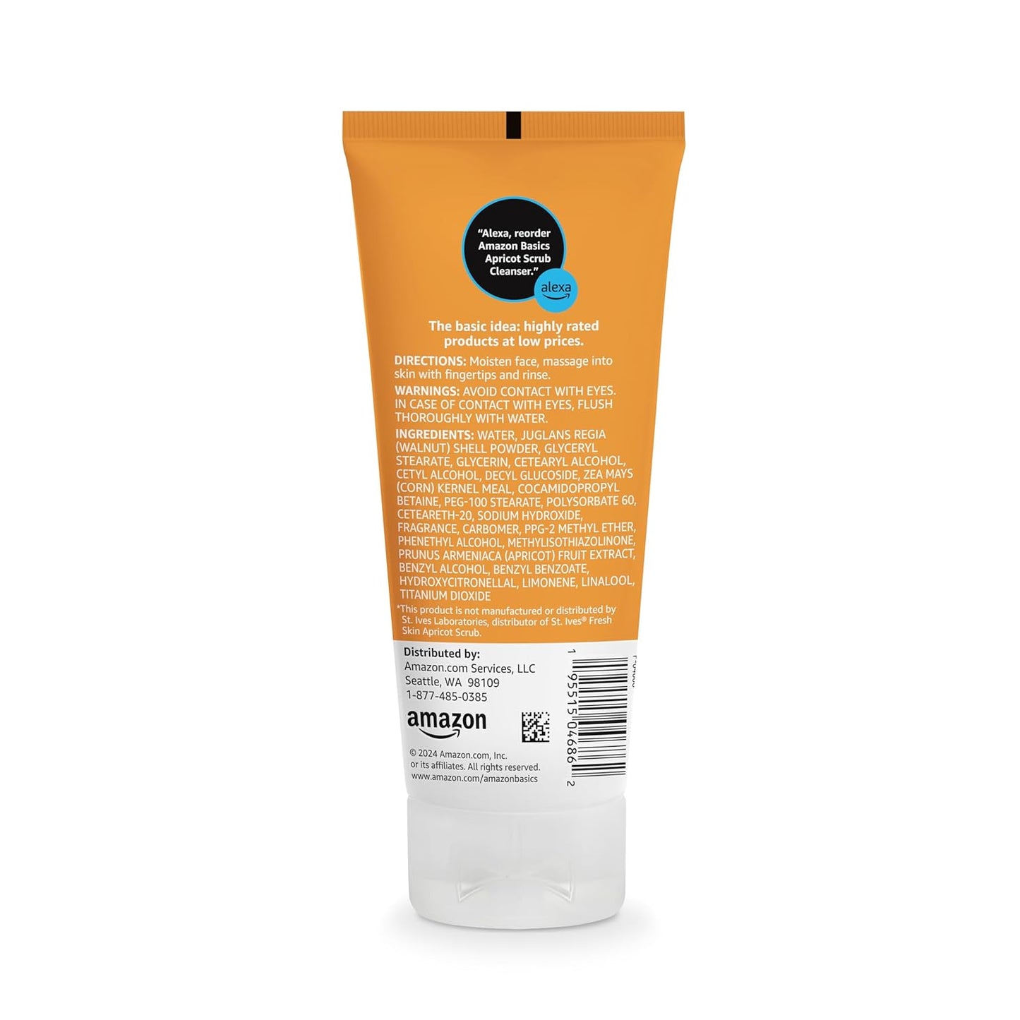 Amazon Basics Apricot Scrub Facial Cleanser, 6 Ounce (Previously Solimo)