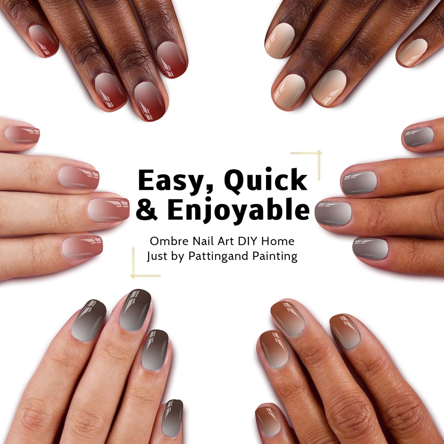 Sponge Pat Paint Nail Gel, 9 Colors Ombre Nails Gradient Gel Nail Blush Blooming Aura Nails Drawing Stripper Floral Painting Nail Art, No Wipe, UV/LED Curing (All-in-One Kit)