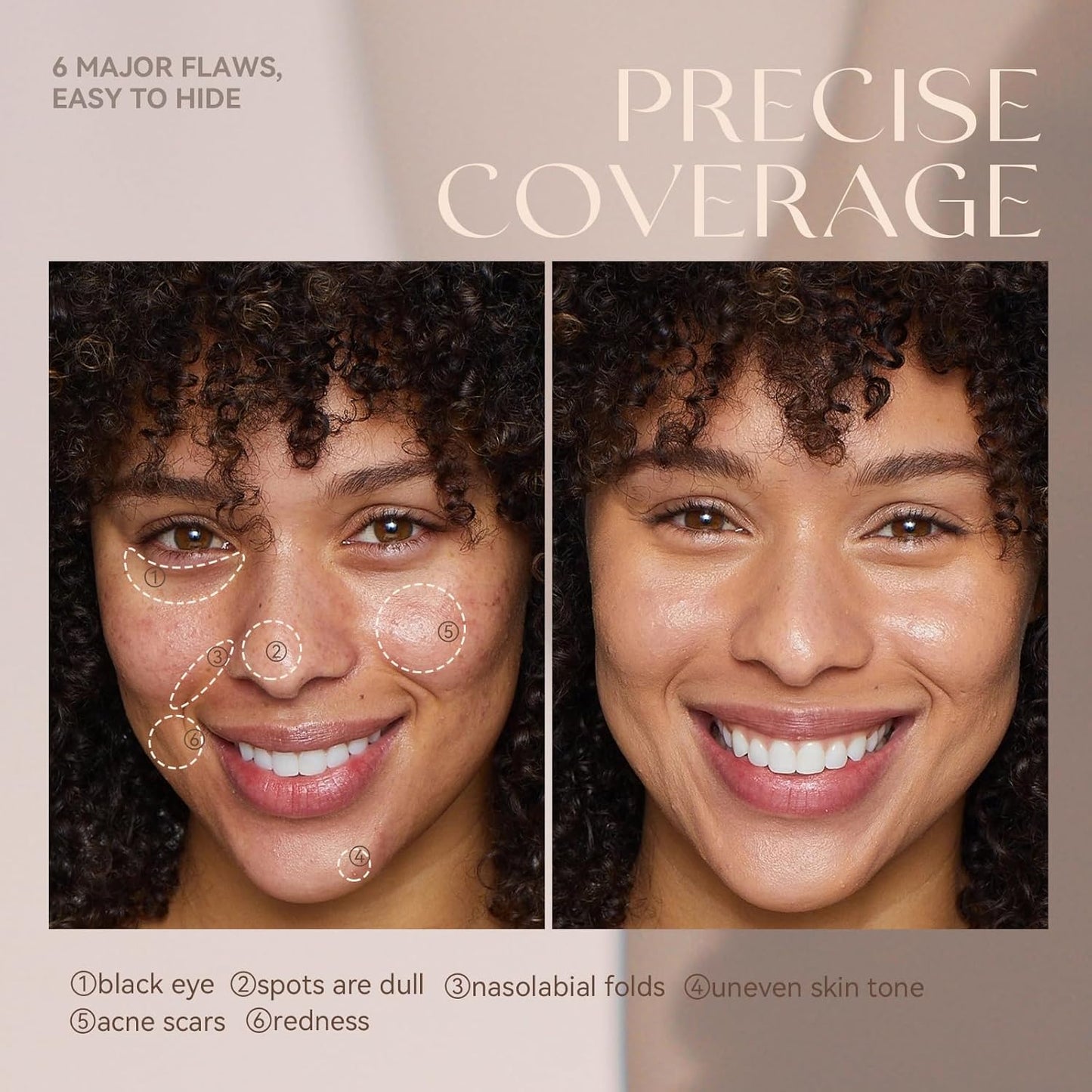 Foundation Makeup,Soft Beige Full Coverage Foundation Makeup（Built-in brush）Vegan & Cruelty-Free-Oil Control Flawless Concealer Cover Facial,Natural Blemish Face Makeup(04#)