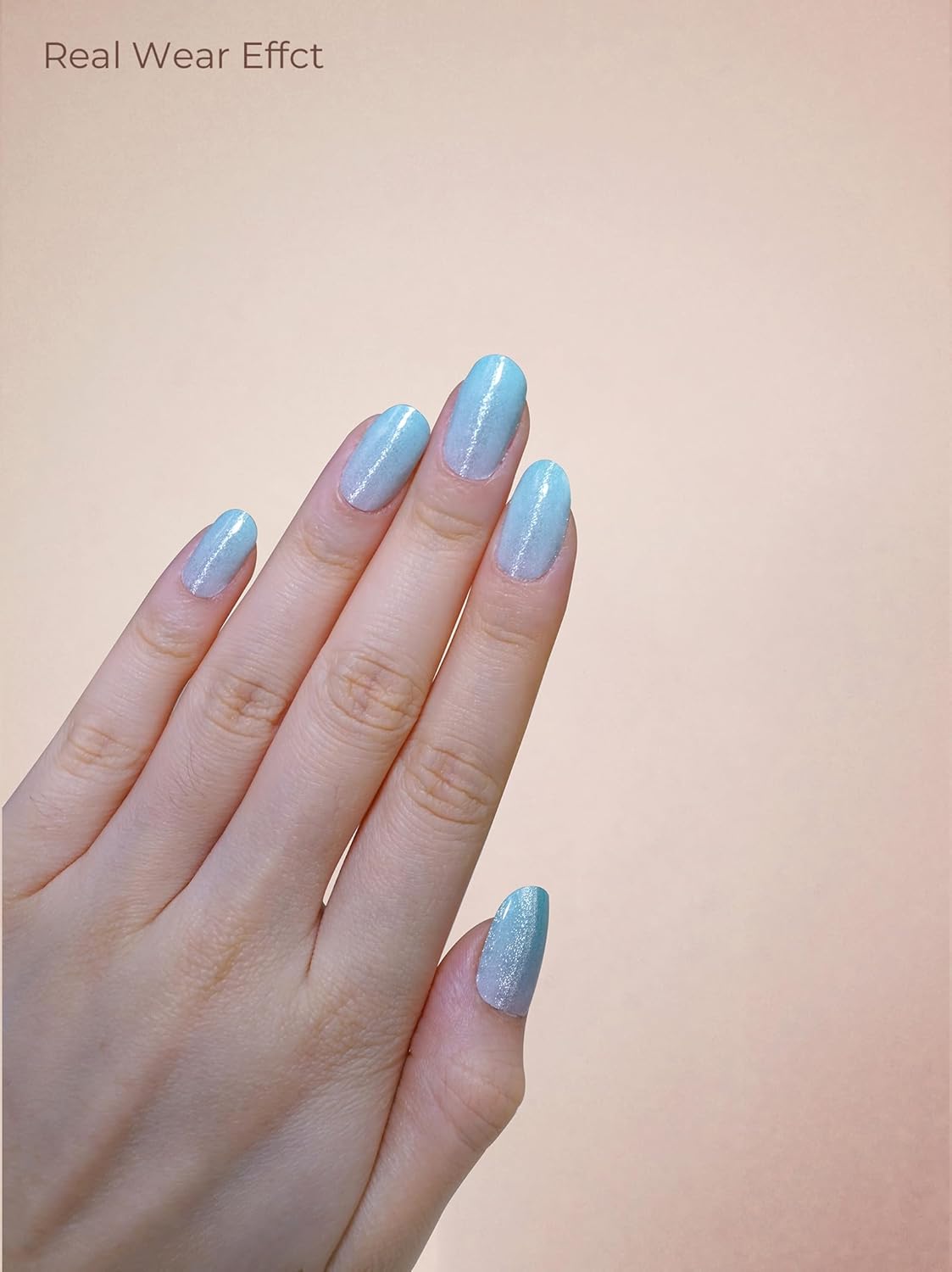 Pre Cured Gel Nail Strips - 44PCS Salon Quality Gel Nail Stickers - Long Lasting Polish Wraps for Women no UV Light Needed Easy Apply& Remove (Fairy Dust Green）