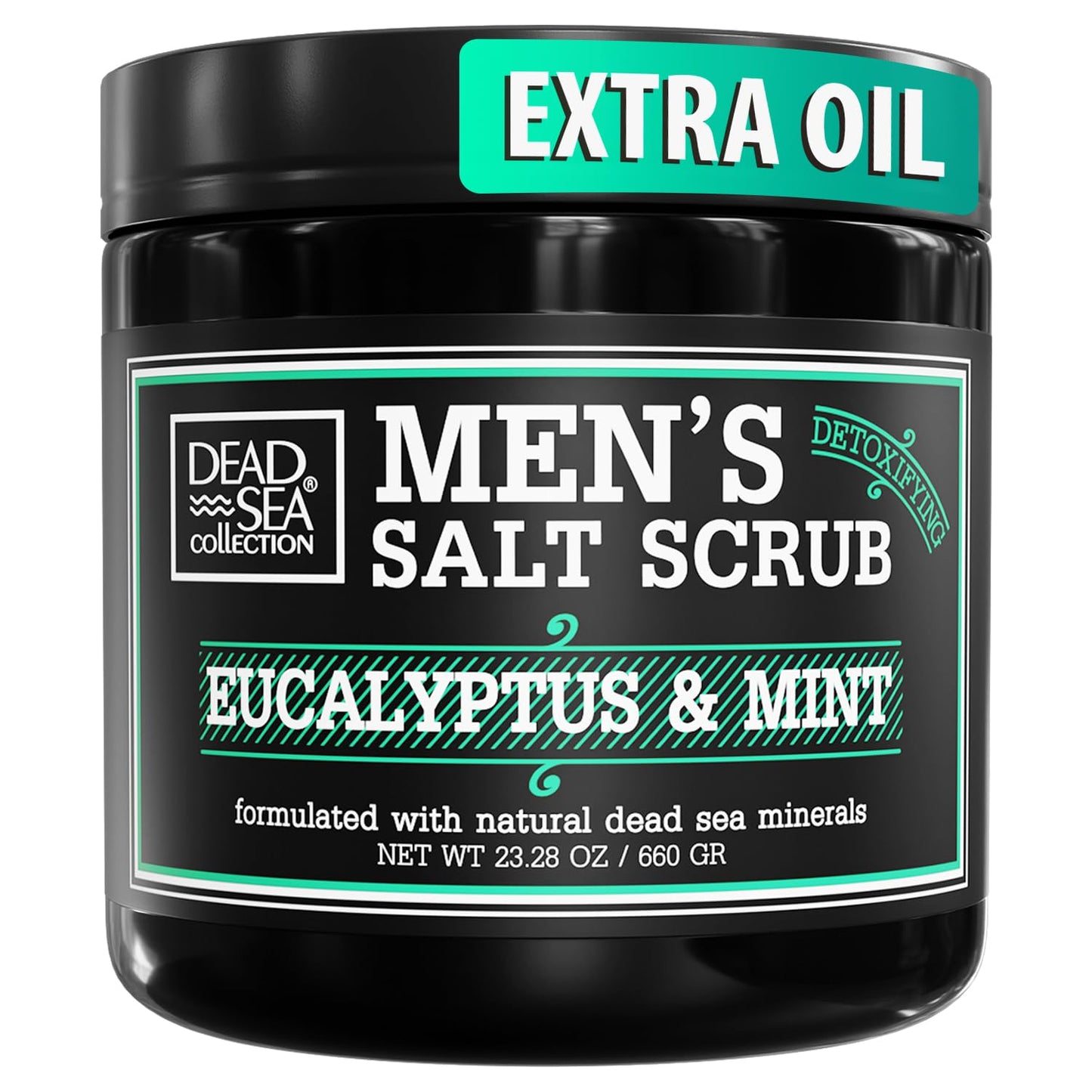 Salt Body Scrub Eucalyptus & Mint For Men– Moisturizes, Exfoliates & Nourishes Skin – Cleanses & Detoxifies with Dead Sea Minerals – Dead Sea Collection - 23.28 OZ