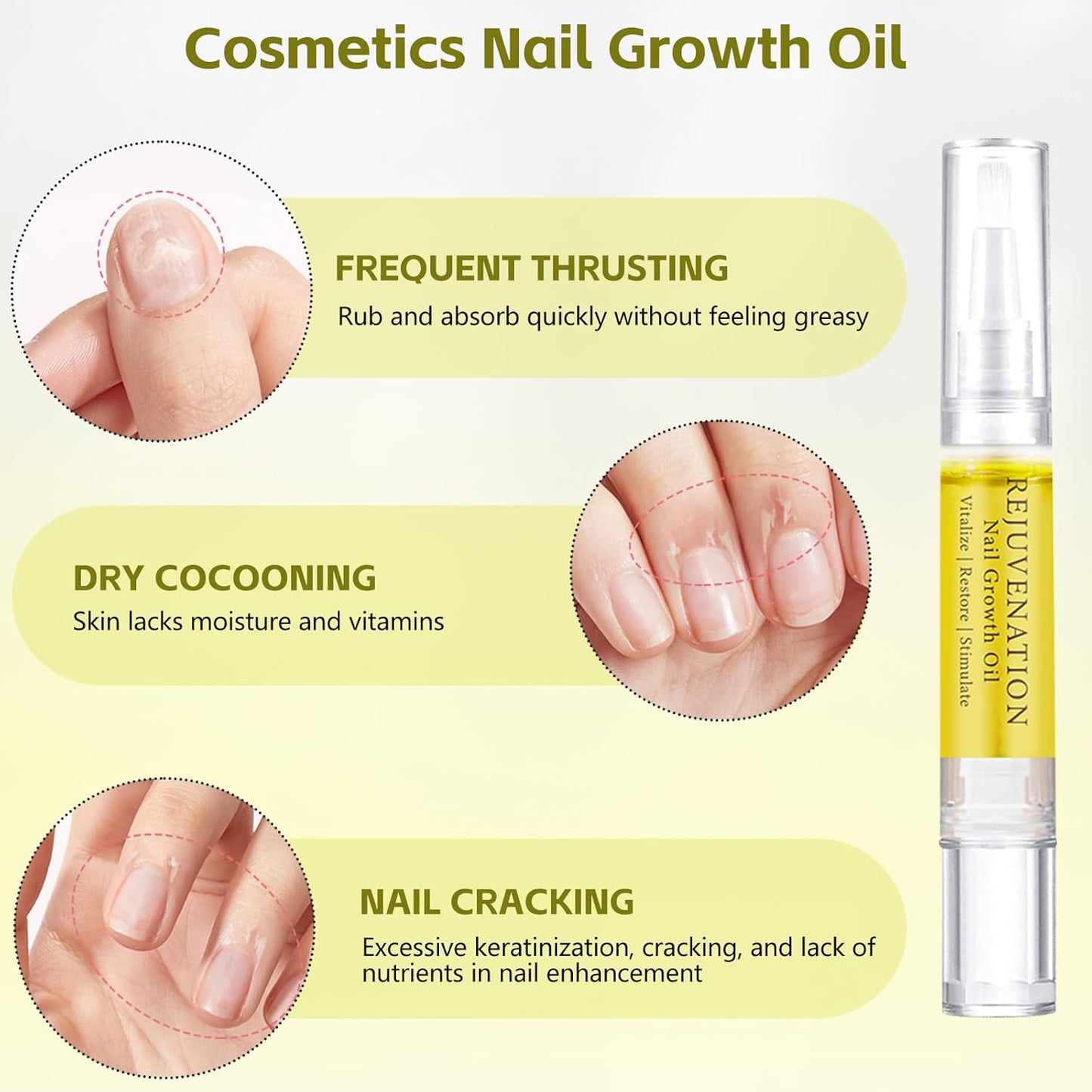 Rejuvenation Nail Growth Oil for Brittle, Peeling, Breaking, Thin Nails