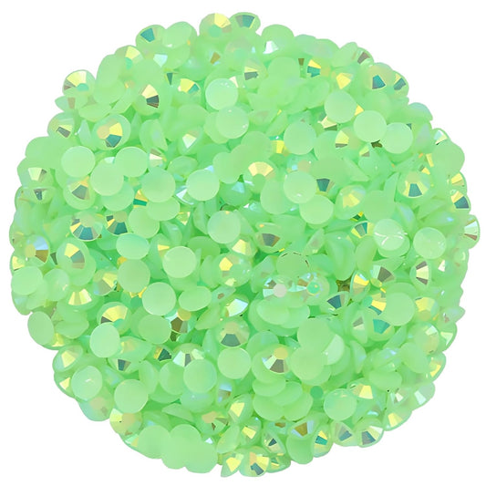 4500 Pcs SS6 2mm AB Flatback Rhinestones for Nails Art Crafts Glitter Round Shine Gems Crystals DIY Clothes Shoes （Green AB）