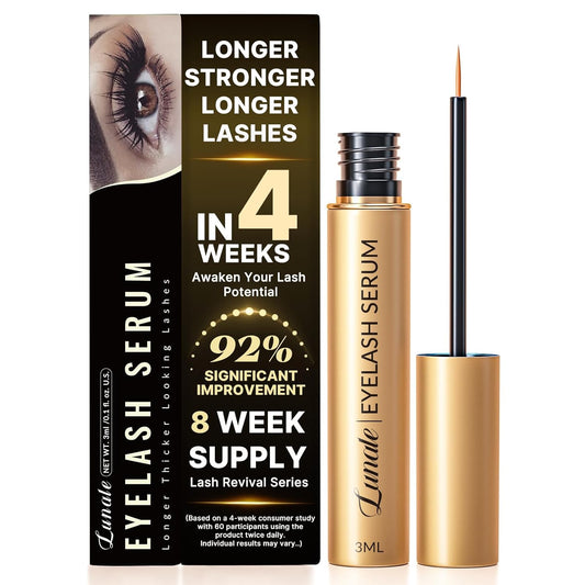 Eyelash Growth Serum with Advanced Formula: Rapid Eye Lash Enhancing Serum for Eyelash and Eyebrow Growth in 3-4 Weeks - Boost Longer Thicker and Fuller Lashes 3ML