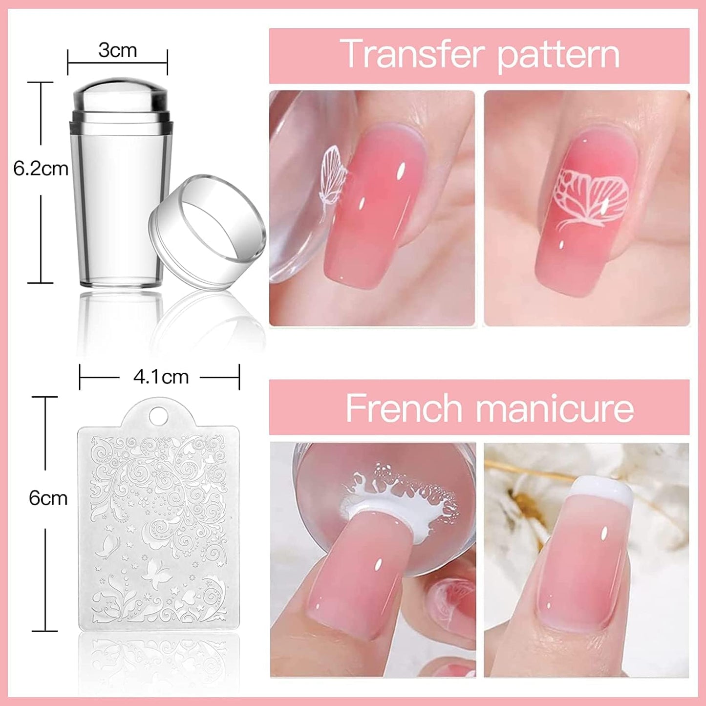 Biutee Nail Stamping Plates set 8 pcs Nail stamping polish gel 10pcs Templates with stamper Nail Art Plates set Valentine Nail Plates animal flower Rose design