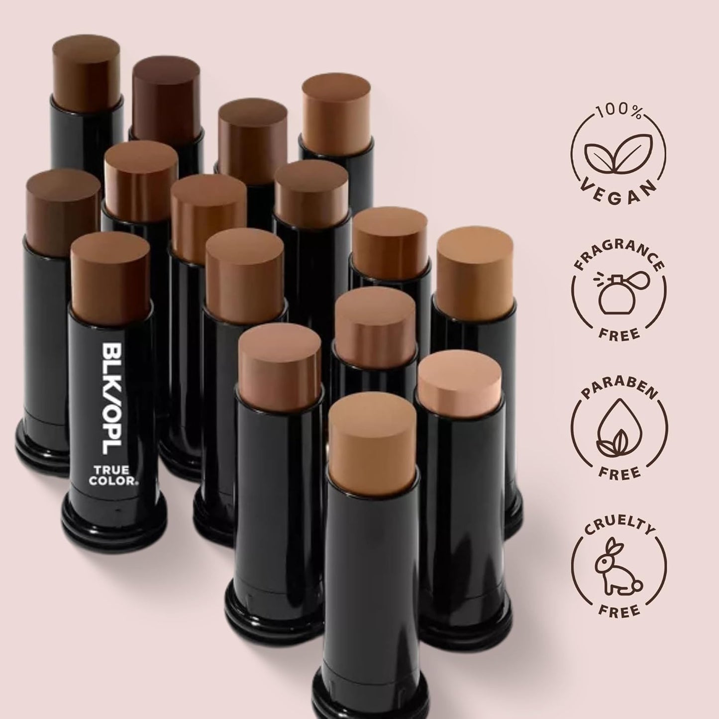 BLK/OPL Skin Perfecting Foundation Stick, SPF 15 Buildable & Blendable Face Foundation Makeup with Matte Finish - Full Coverage, Color Correcting & Sculpting - Hypoallergenic (Suede Mocha)