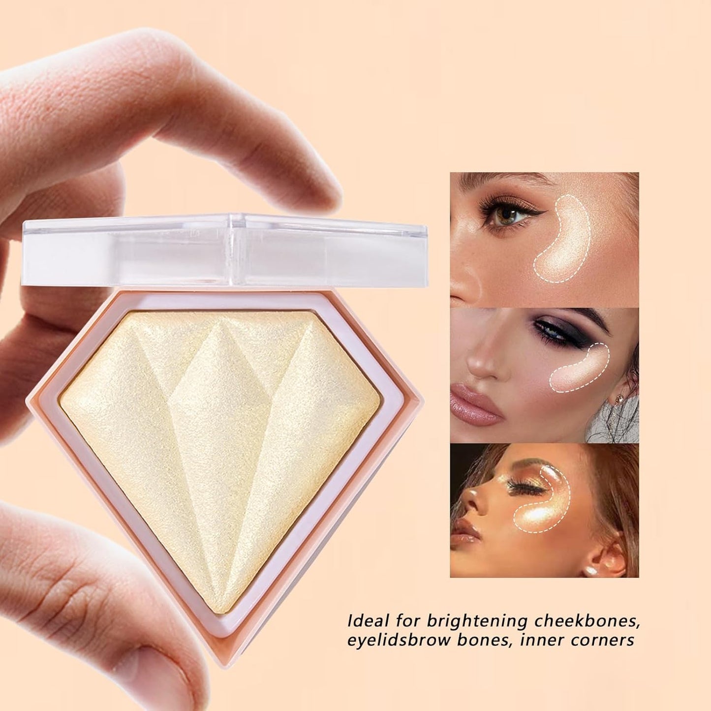 Face Highlighter Luminizers Highlighter powder Translucent Setting Powder High Definition Powder for All Skin Types and Skin Tones(N02)
