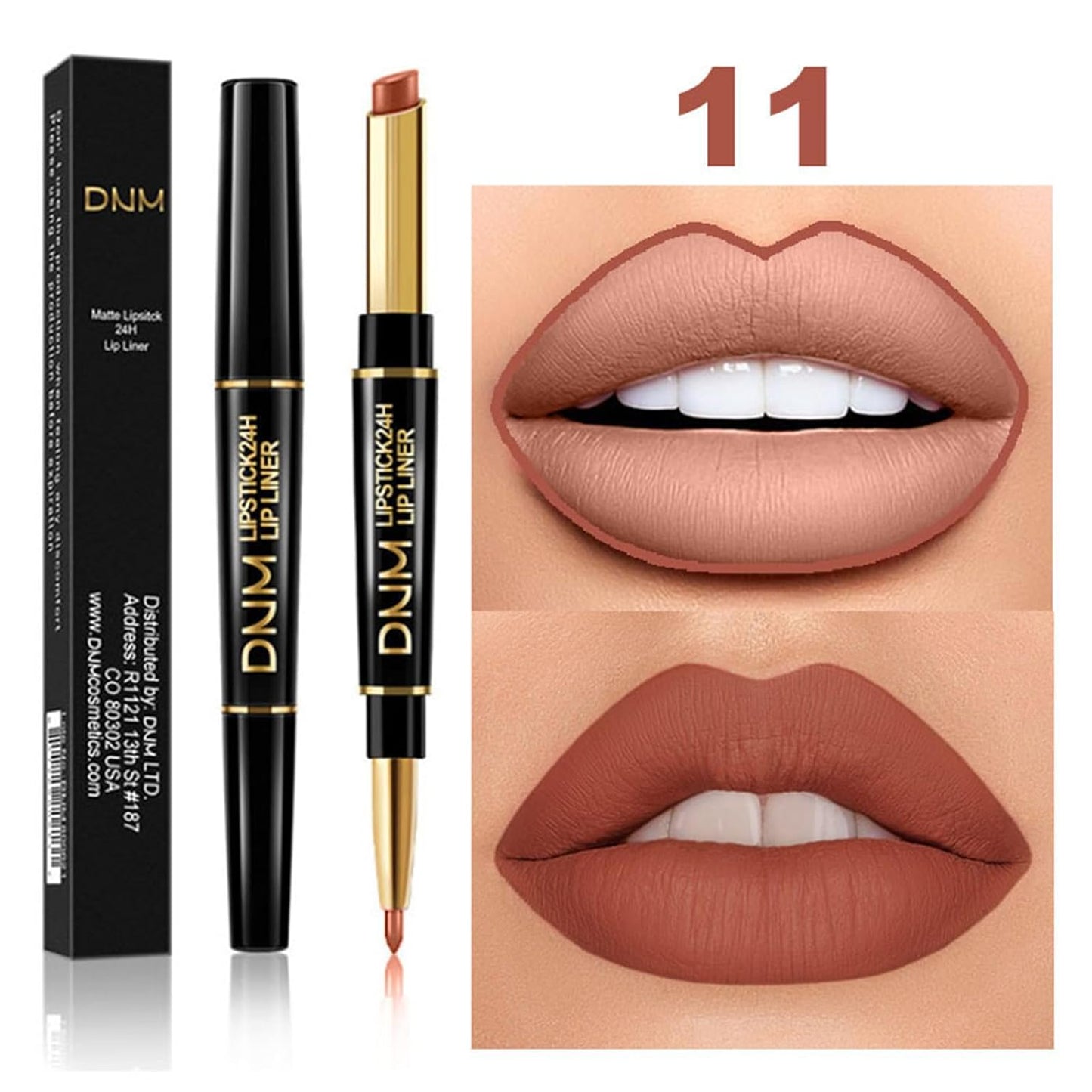 PHOERA Foundation Full Coverage,3Pcs Lip Liner and Lipstick Set Chestnut Nude Brown for Matte Finish, PHOERA Makeup Wrinkles Matte Natural Finish for a Flawless Complexion (102- Nude+Lip SetA)