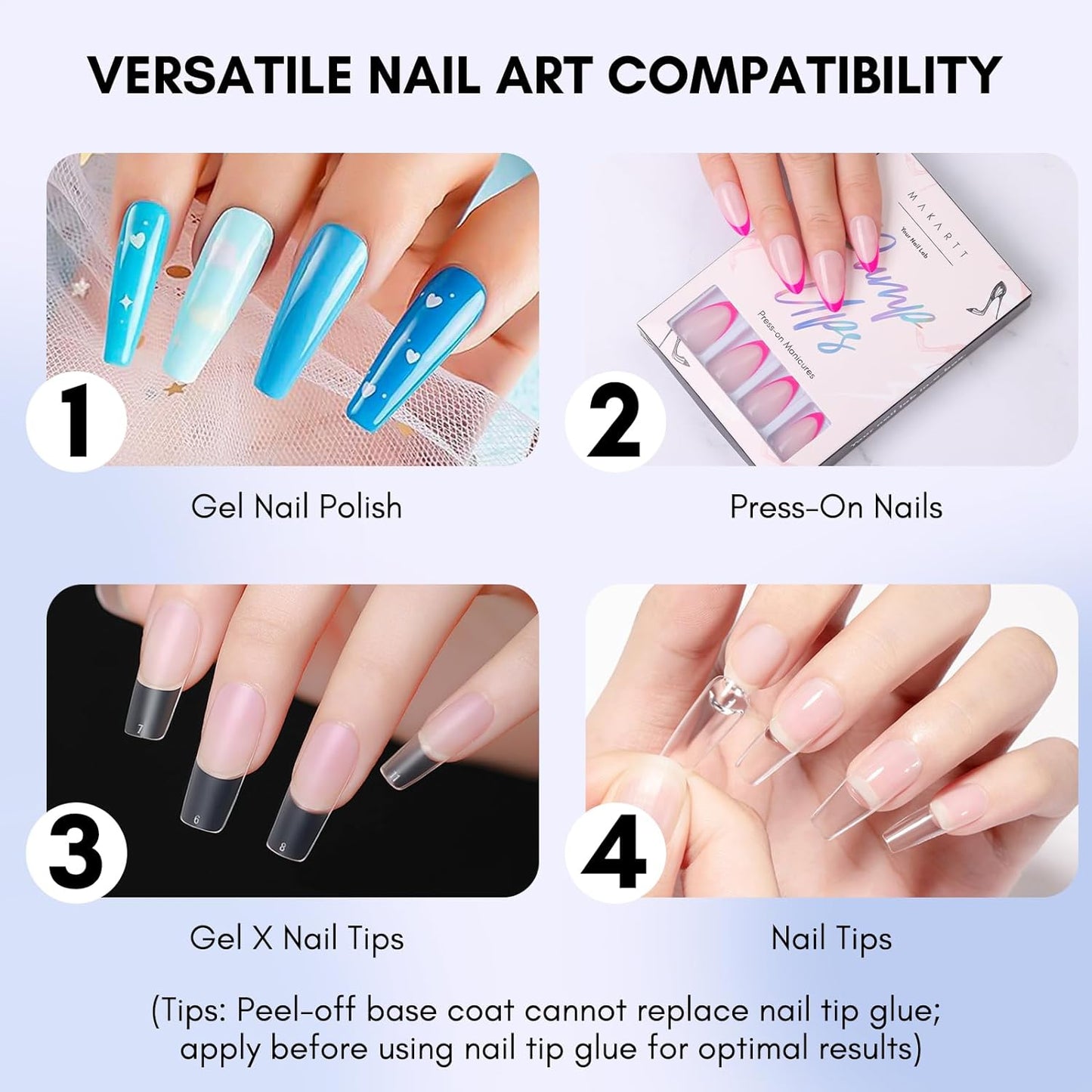Makartt Peel Off Gel Base Coat 15ml – Clear, Easy Removal Gel Nail Polish Peelable Base for Practice, No Soaking or Filing, Damage-Free for Weak & Thin Nails, UV/LED Lamp Needed, Beginner-Friendly