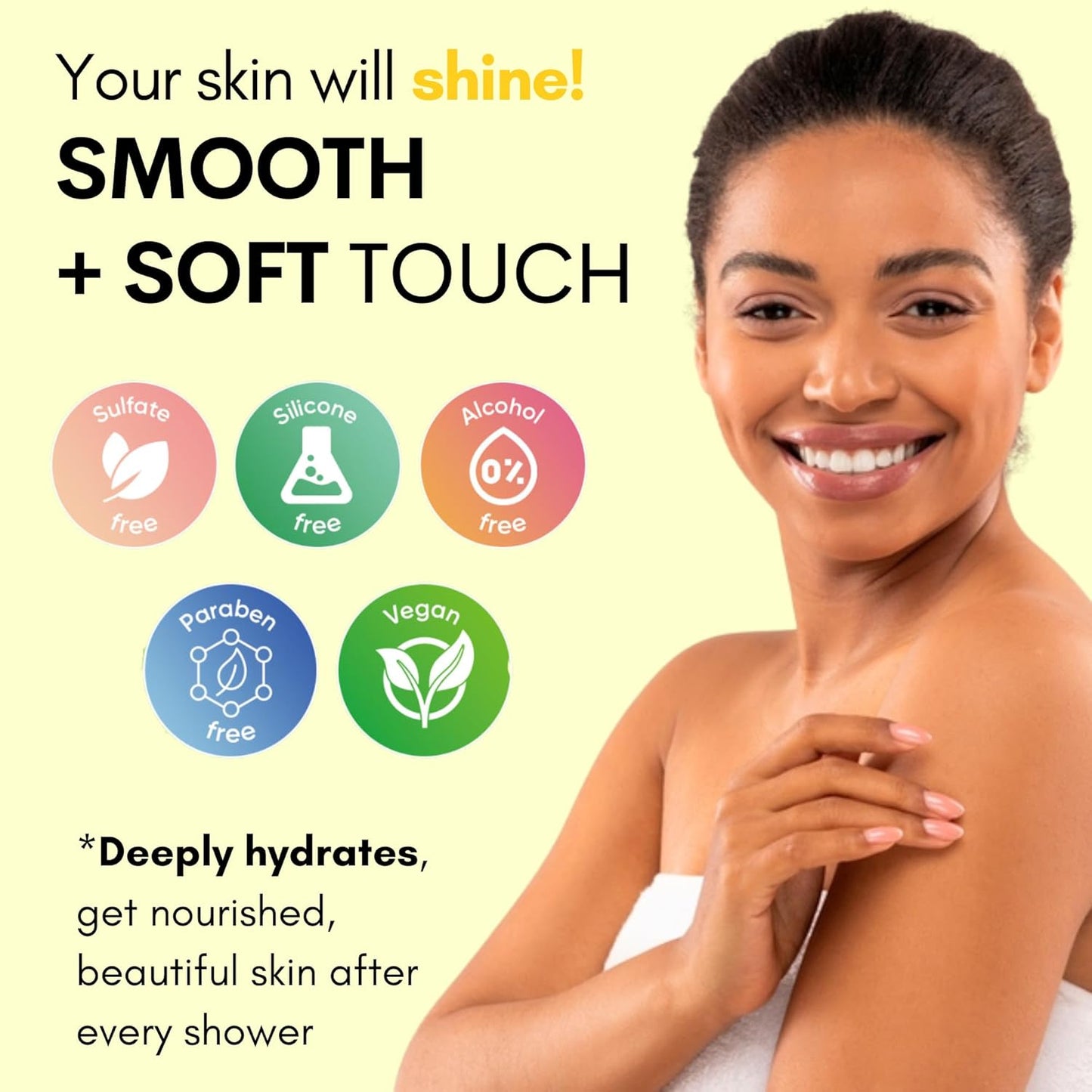 Muun Body Wash with AHA&BHA Exfoliating, 16.9 Fl Oz/500ml Prevent Ingrown Hair Even Skin Tone Underarm Bikini, Smoothe & Soften Body Wash