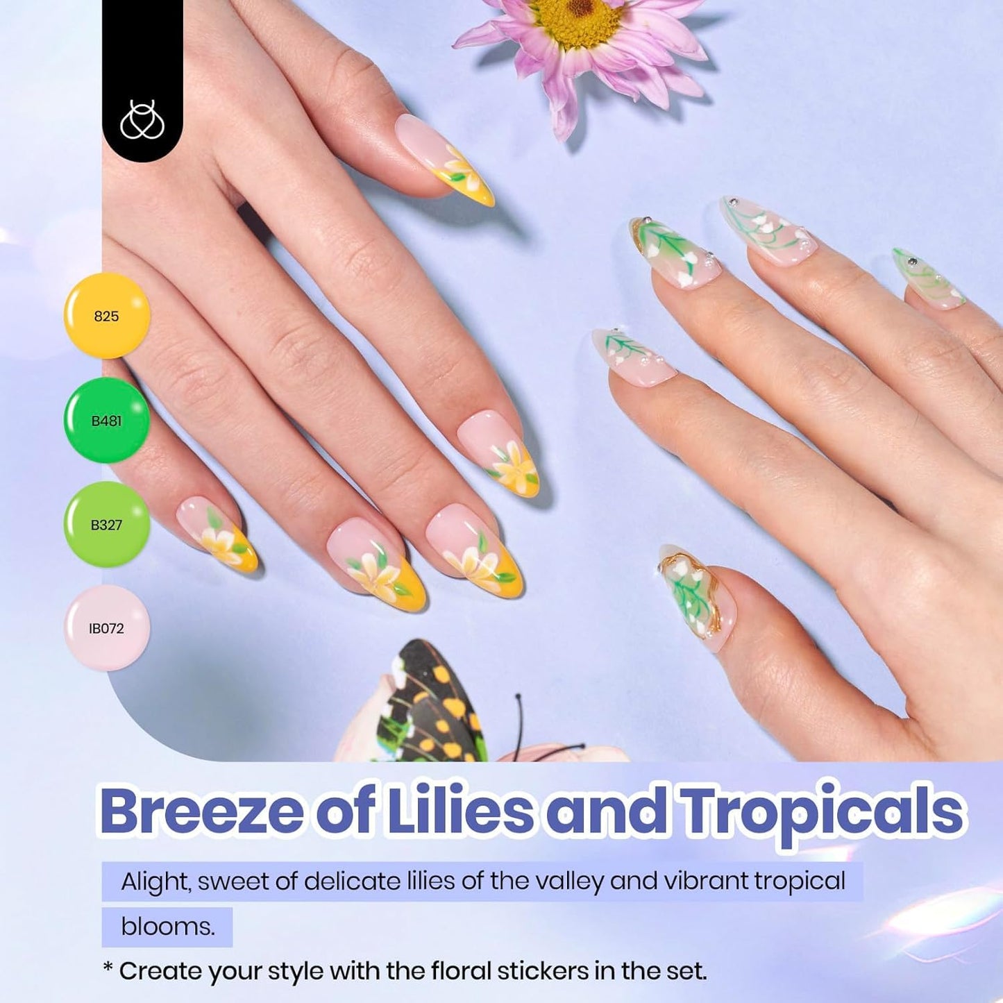 beetles Gel Nail Polish Set - 40 Pcs 36 Colors Nail Polish Kit Pink Red Green Blue Color Gel with Base&Glossy Matte Top Coat UV LED Petal Symphony Collection Nail Art Halloween Gifts for Women