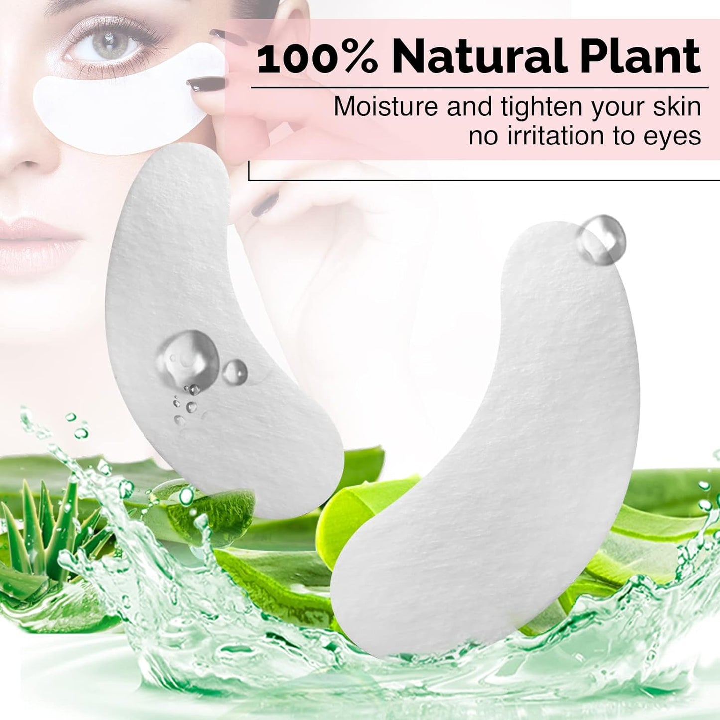 50 Pairs GreenLife 100% Naturel Eyelash Extension Under Eye Gel Pads patches kit Collagen (50 150 300 Pairs) with Aloe Vera Hydrogel Eye Patches set for Eyelash Extension Supplies Tools