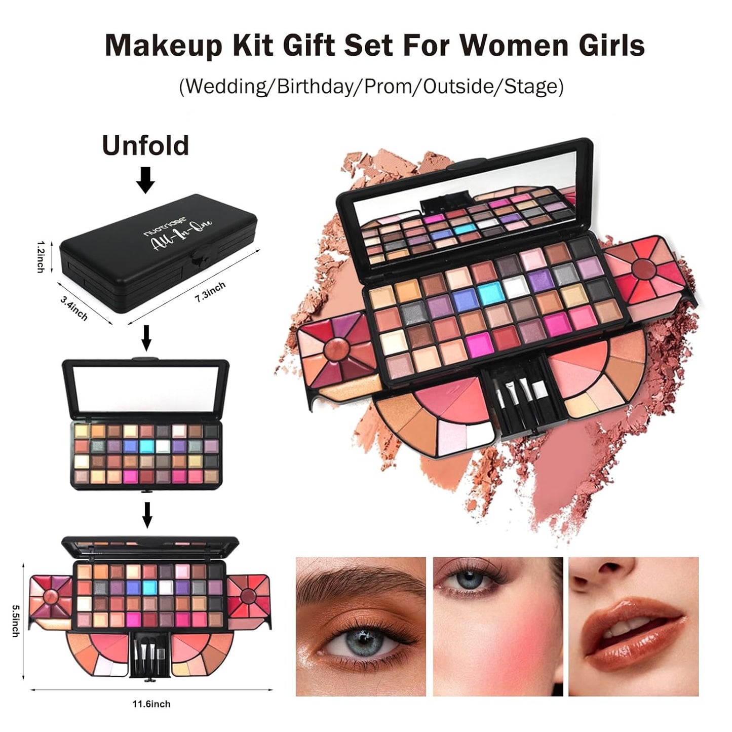 All In One Makeup Kit 72 Colors Portable All In One Makeup Gift Set Palette