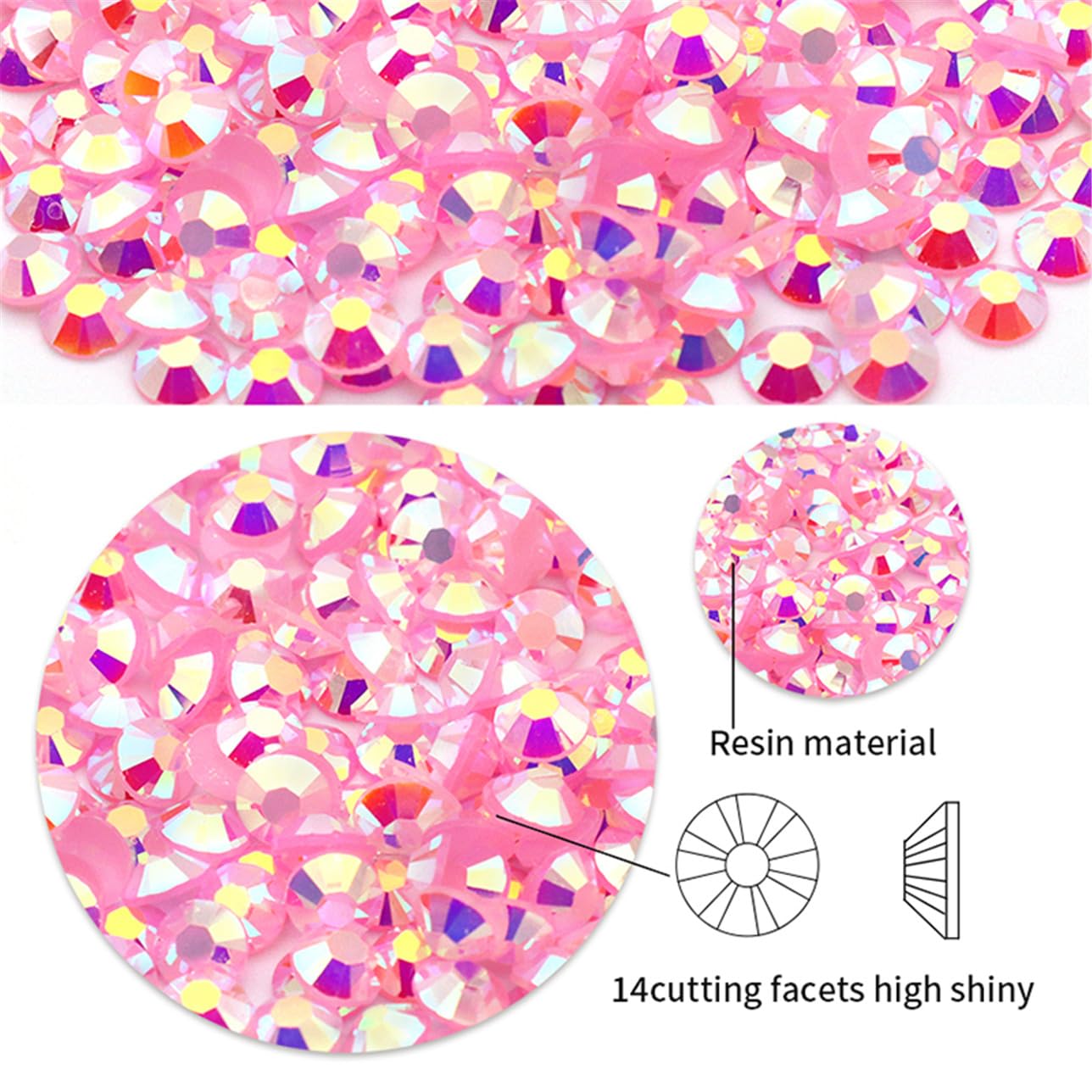 4500 Pcs SS12 3mm AB Flatback Rhinestones for Nails Art Crafts Glitter Round Shine Gems Crystals DIY Clothes Shoes （Red AB）