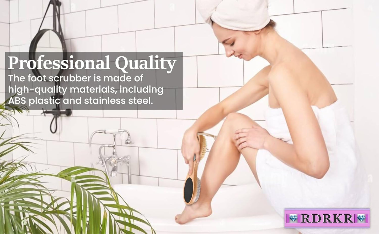 Pumice Stone Foot File 4 in 1 Double Sided Foot Cleaner Kit Pedicure Steel Files Sandpaper Pumice Stone Boar Bristle Bamboo Foot Scrub