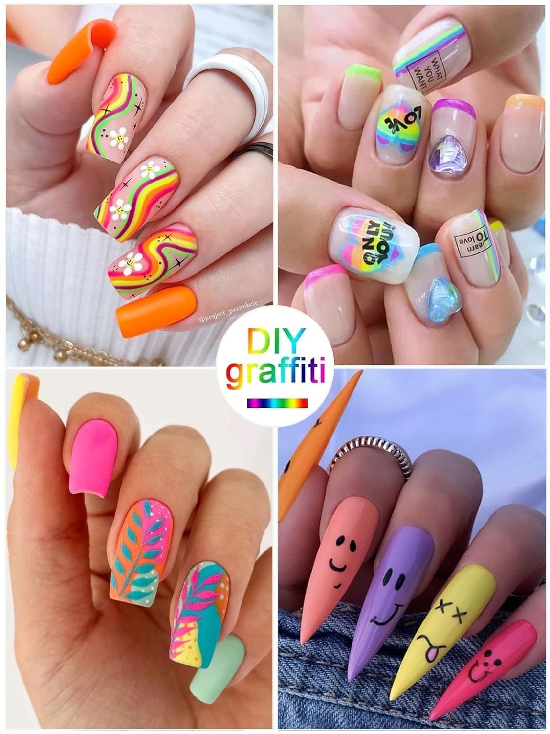 12 Color 3D Nail Art Pens Set, Kalolary 0.7mm Nail Point Graffiti Dotting Pen Drawing Painting Liner Brush for DIY Nail Art Beauty Adorn Manicure Tools