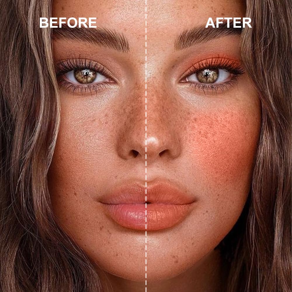 Multi-Use Makeup Cream Blush Stick, Unidollss 3-in-1 Buildable Powder Blush Stick for Cheek, Eye, and Lip, Hydrating formula, All day wear, Easy Application with Thumb Puff Included (03 PALPITATING)