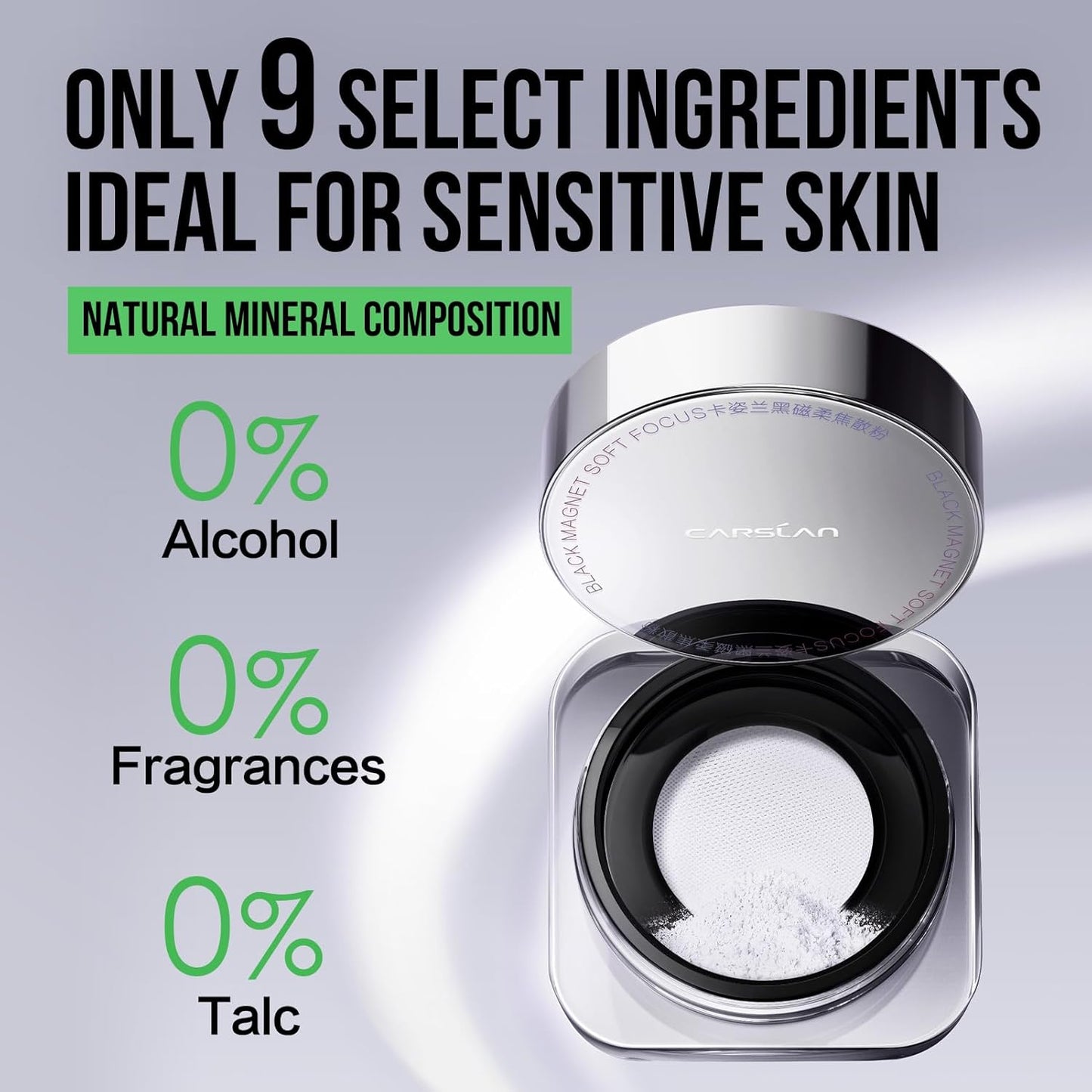 Soft Focus Loose Setting Powder, Waterproof, Matte, Oil Control, Shine Free, Talc-Free Face Powder Makeup, 24H Longwear Finishing Powder, 003 Translucent For Sensitive （Sample）