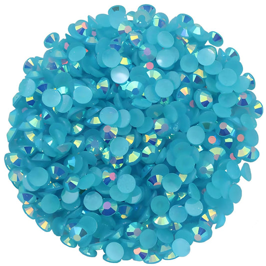 4500 Pcs SS6 2mm AB Flatback Rhinestones for Nails Art Crafts Glitter Round Shine Gems Crystals DIY Clothes Shoes （Peacock Blue AB）